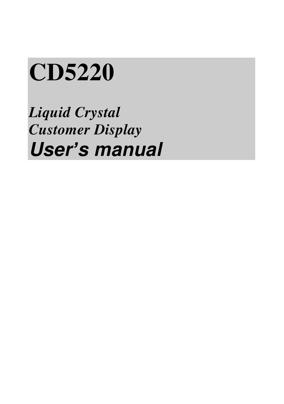 Epson CD5220 Flat Panel Television User Manual