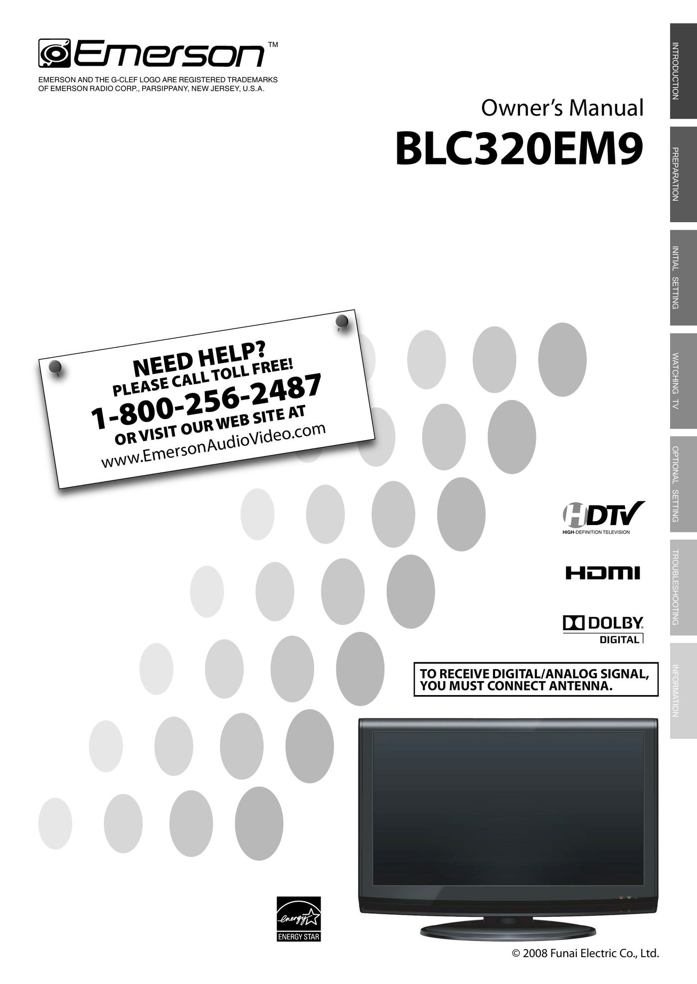 FUNAI BLC320EM9 Flat Panel Television User Manual