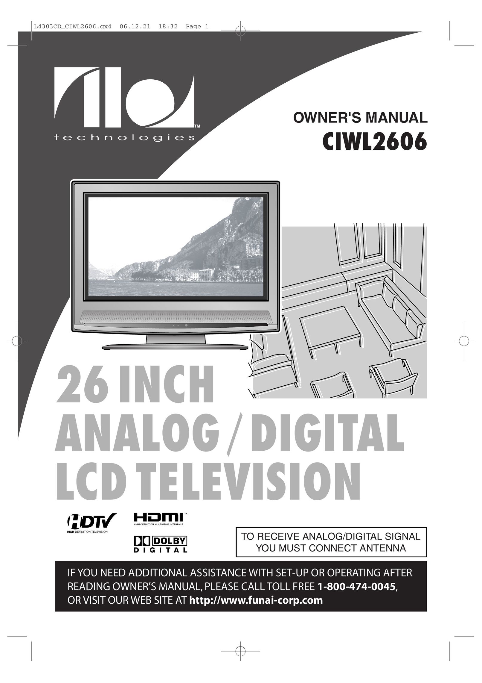 FUNAI CIWL2606 Flat Panel Television User Manual