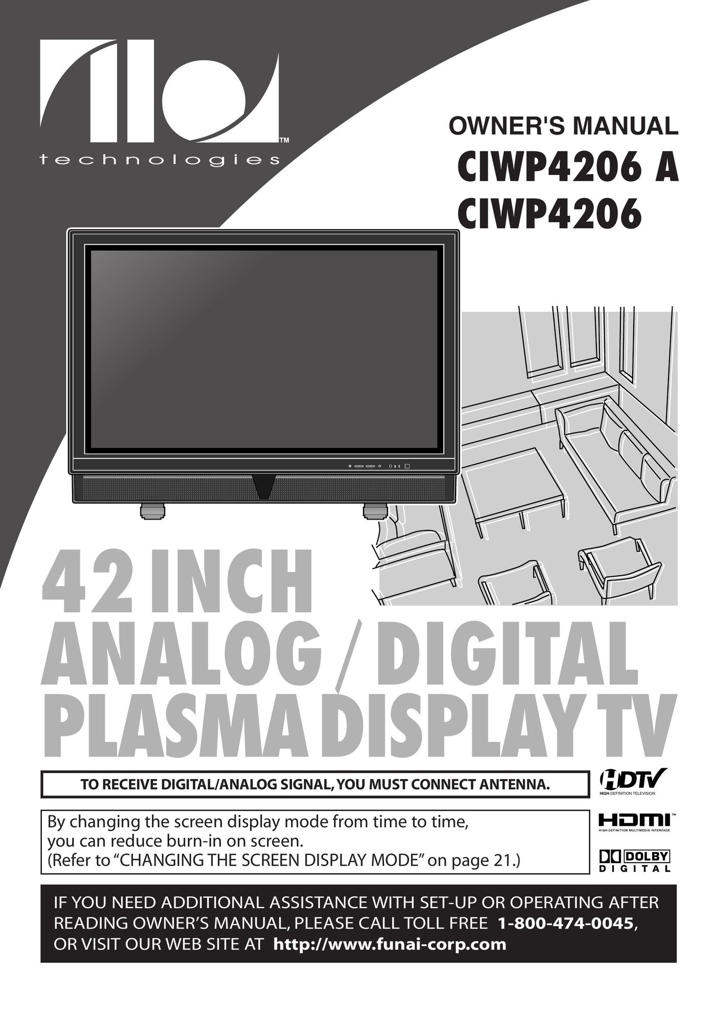 FUNAI CIWP4206 Flat Panel Television User Manual