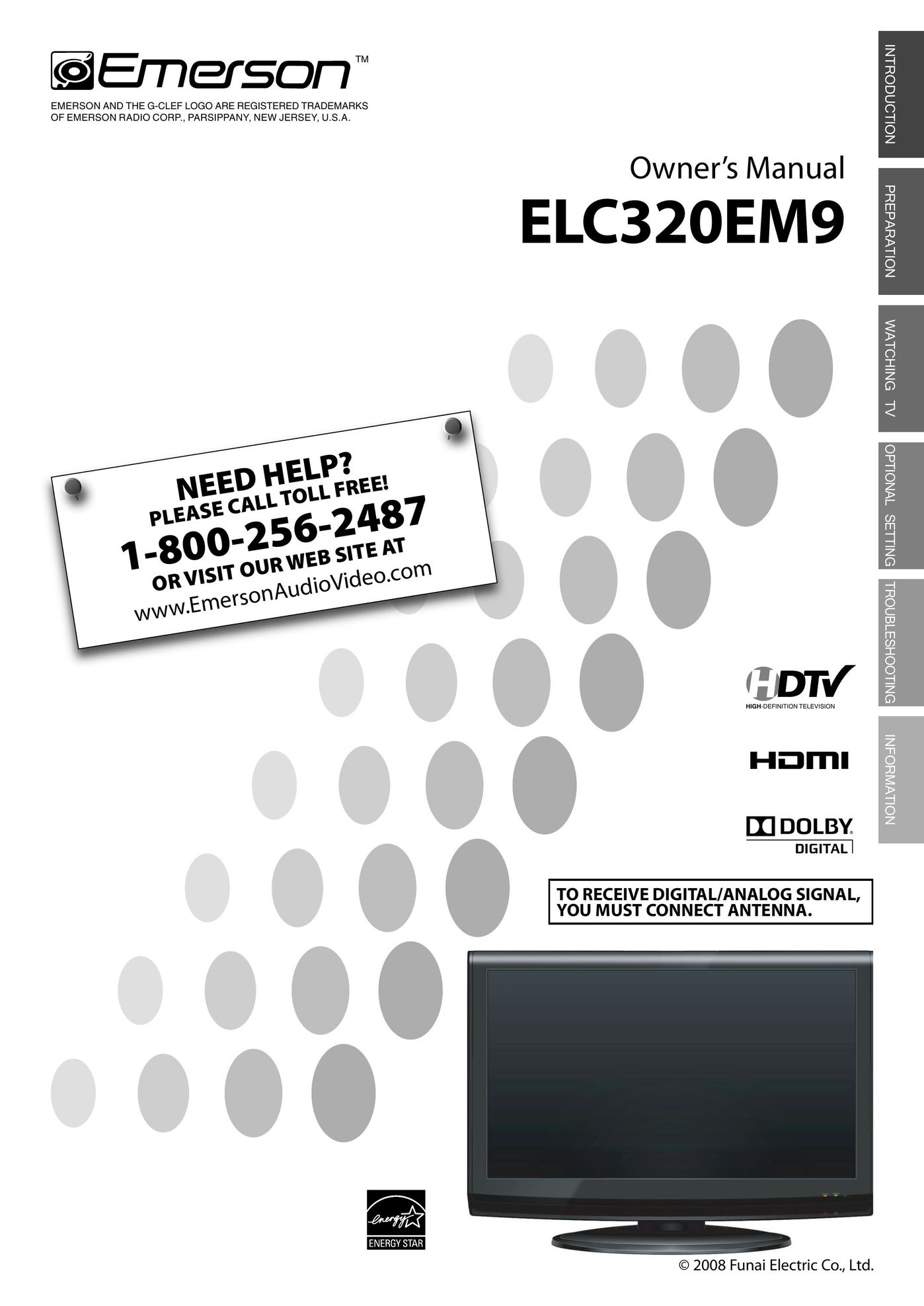 FUNAI ELC320EM9 Flat Panel Television User Manual