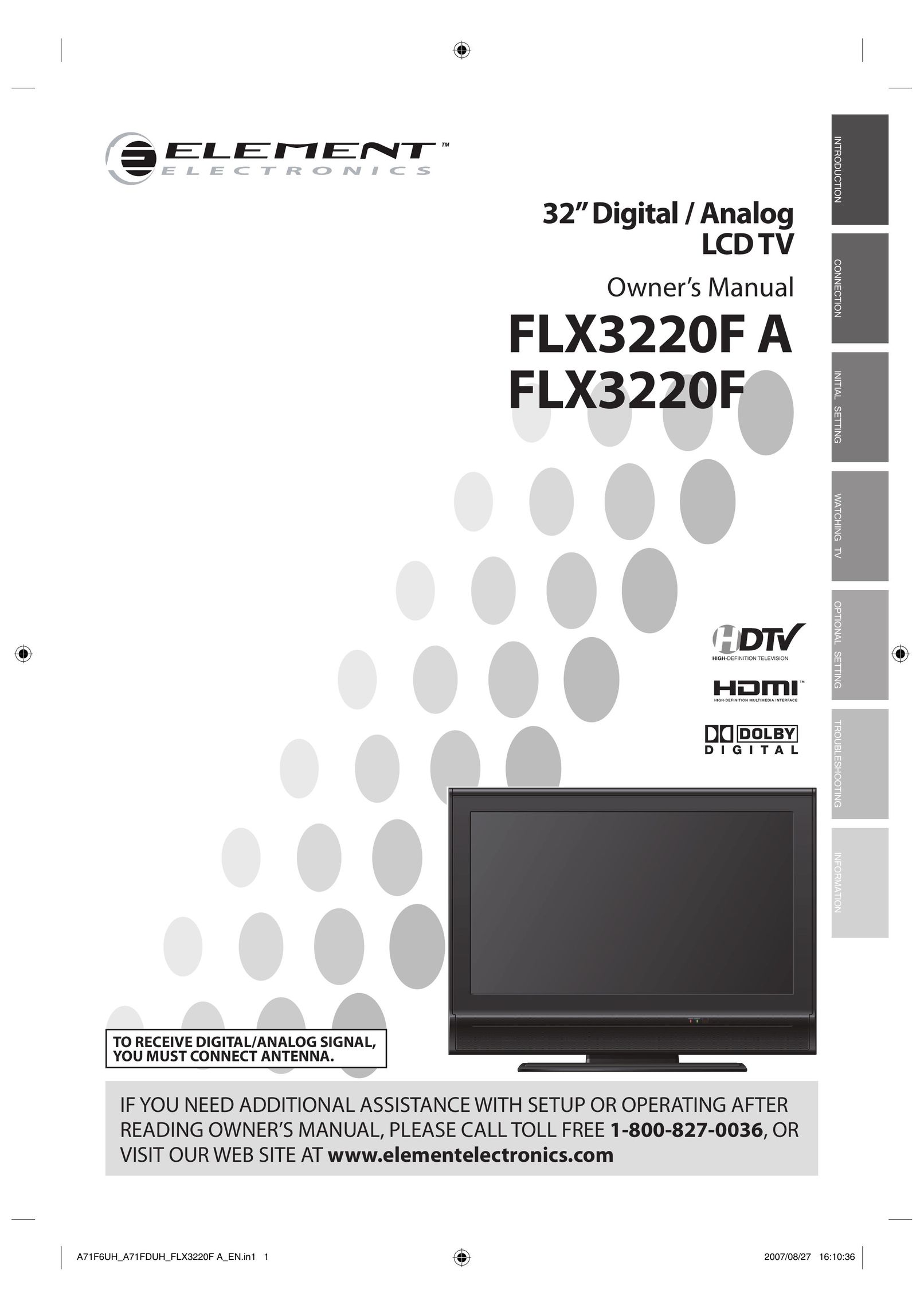 FUNAI FLX3220F A Flat Panel Television User Manual