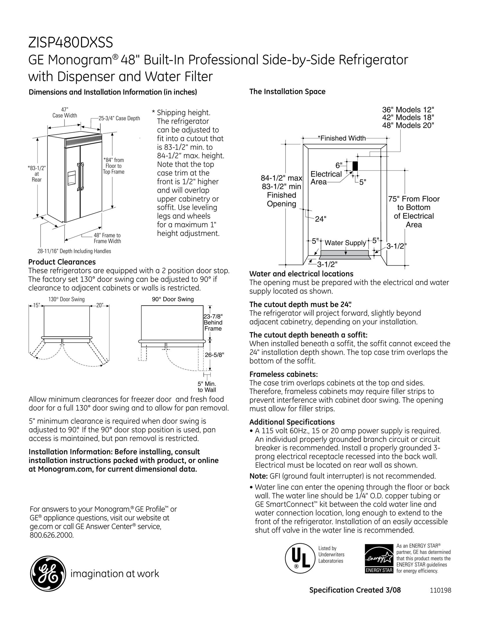 GE ZISP480DXSS Flat Panel Television User Manual