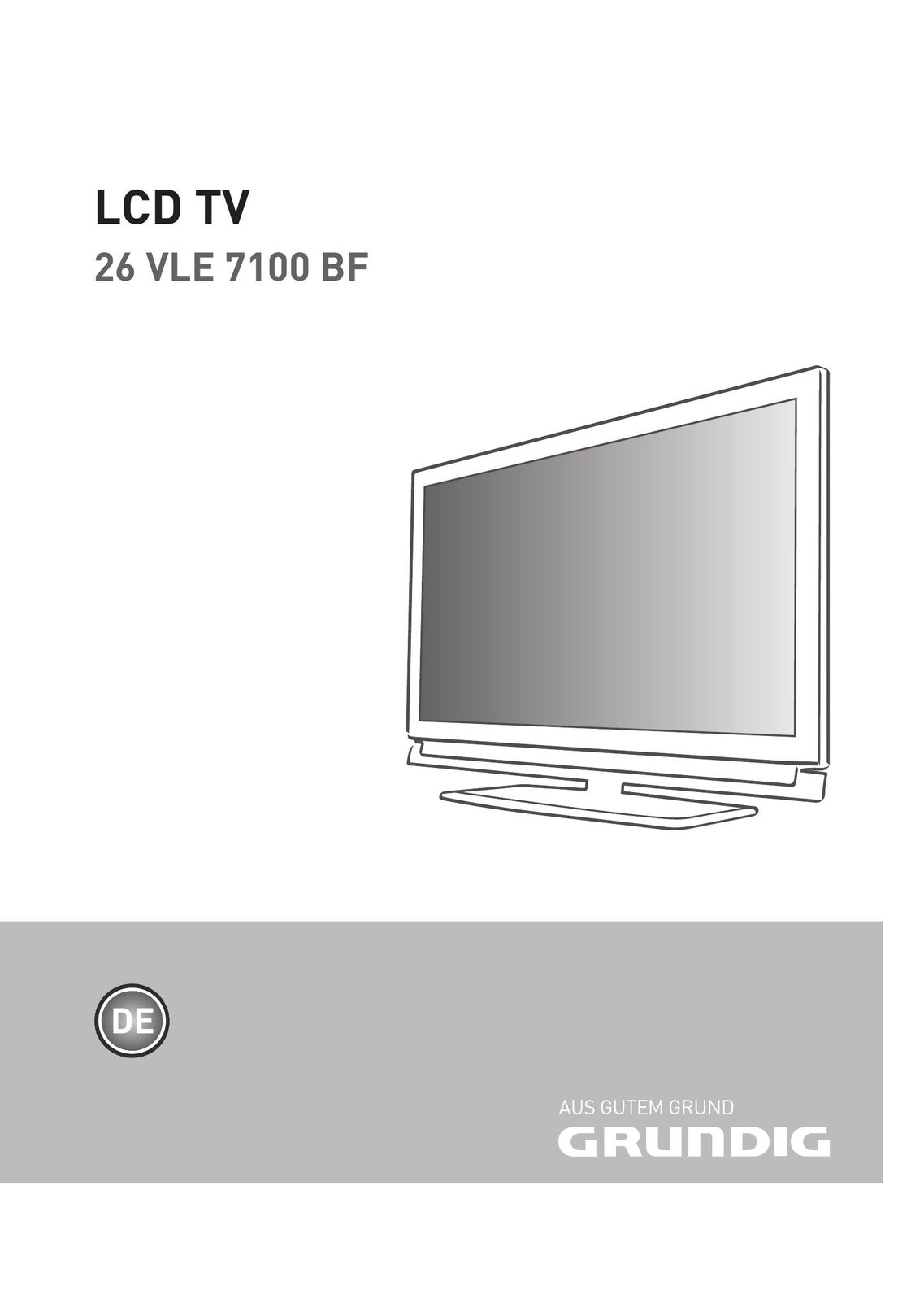 Grundig 26 VLE 7100 BF Flat Panel Television User Manual