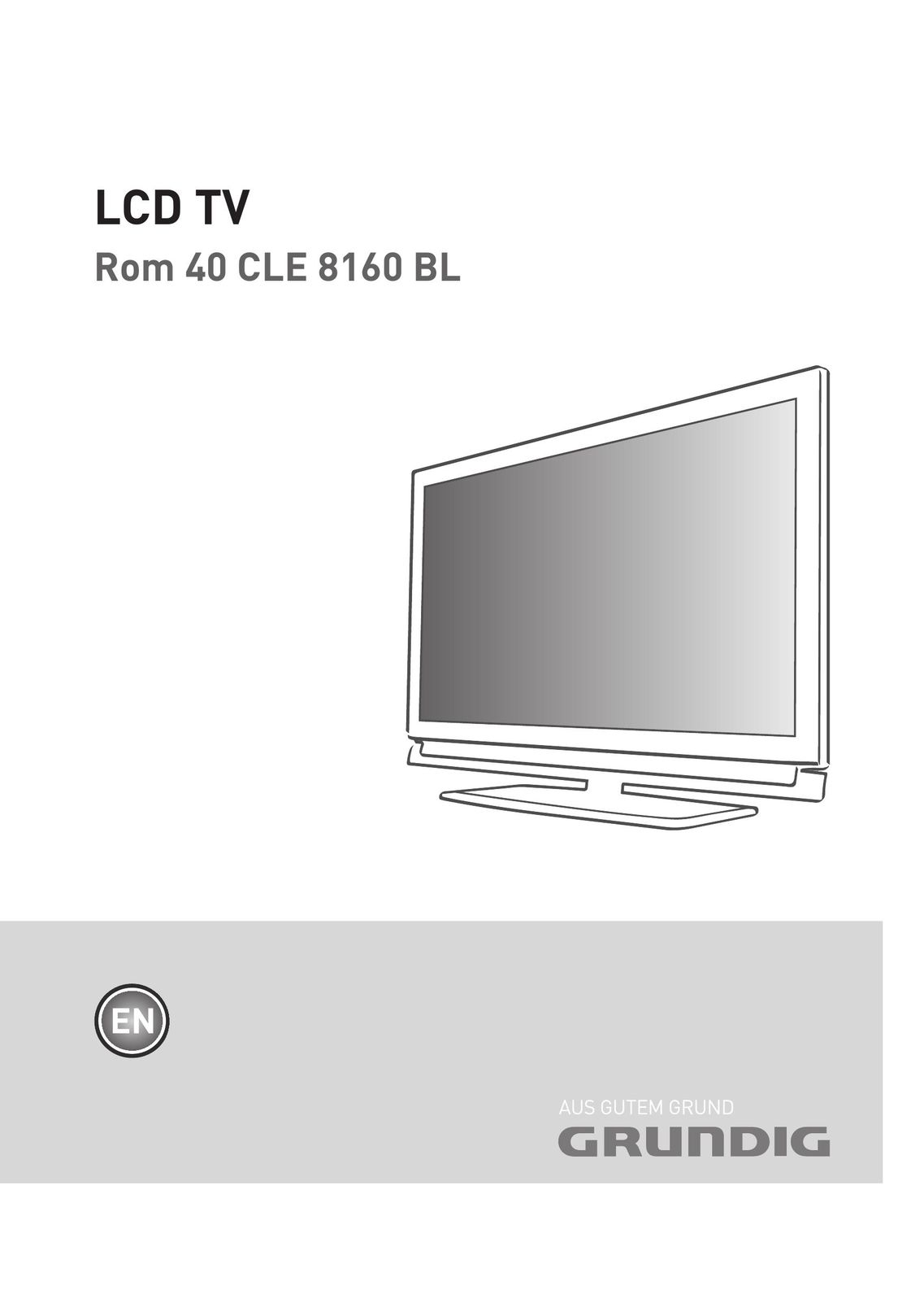 Grundig 40 CLE 8160 BL Flat Panel Television User Manual
