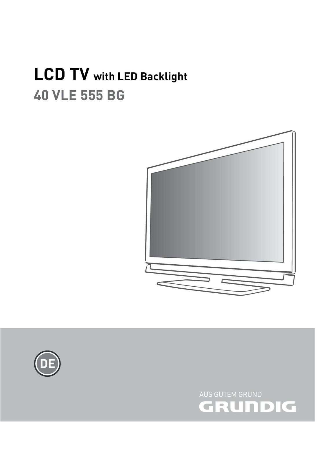 Grundig 40 VLE 555 BG Flat Panel Television User Manual