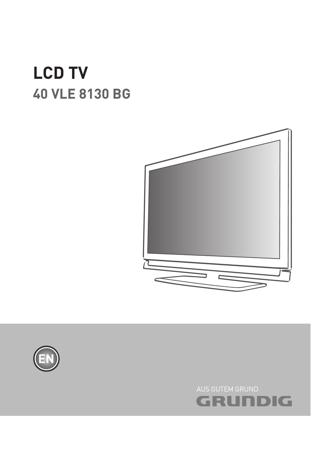 Grundig 40 VLE 8130 BG Flat Panel Television User Manual