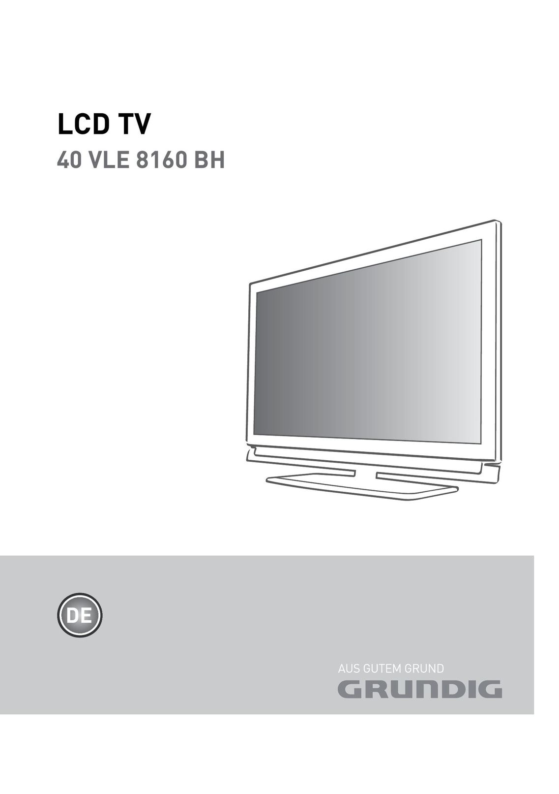 Grundig 40 VLE 8160 BH Flat Panel Television User Manual