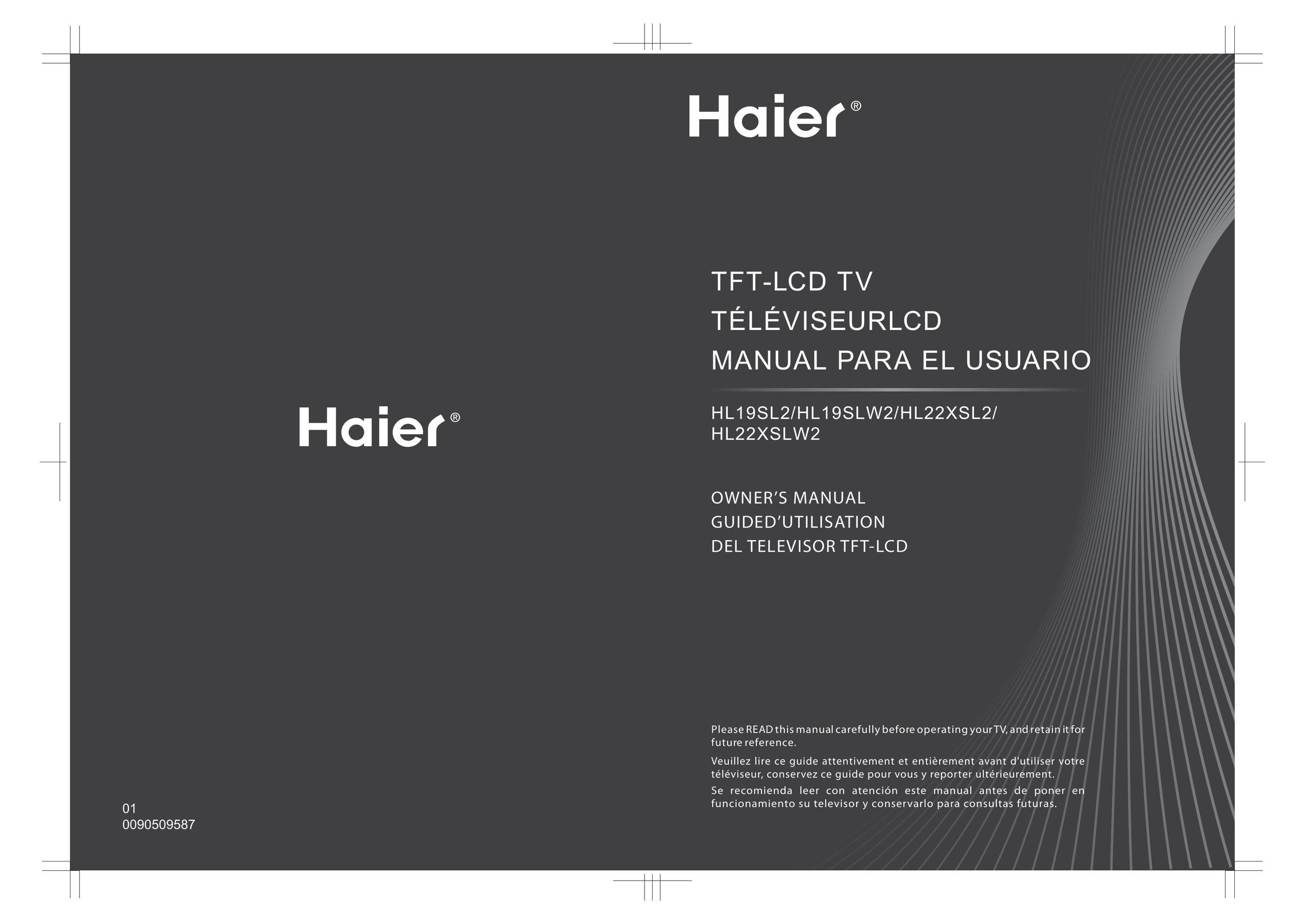 Haier HL19SLW2 Flat Panel Television User Manual