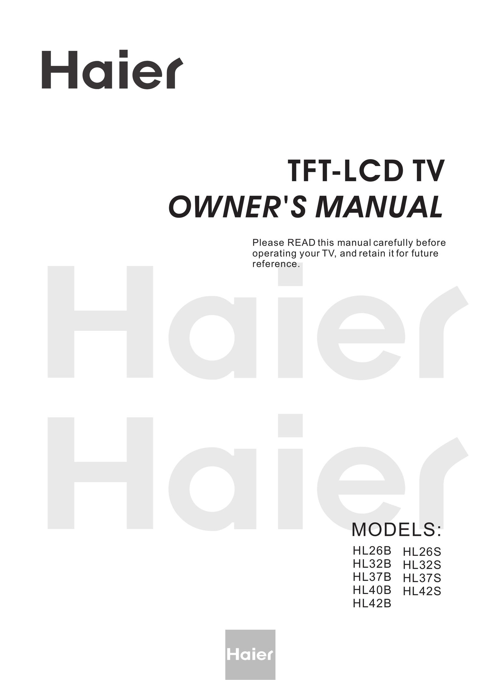 Haier HL26B Flat Panel Television User Manual
