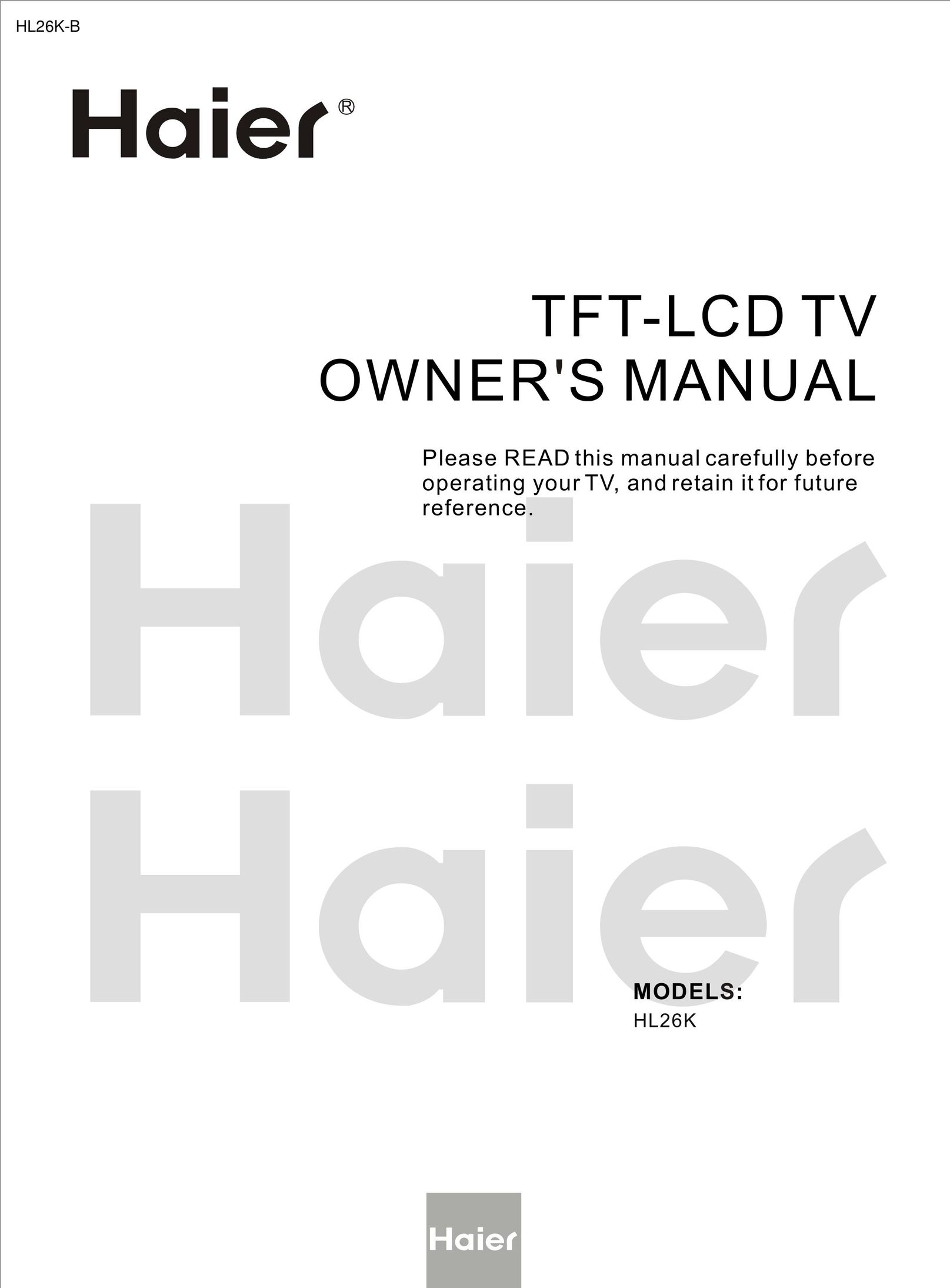Haier HL26K Flat Panel Television User Manual