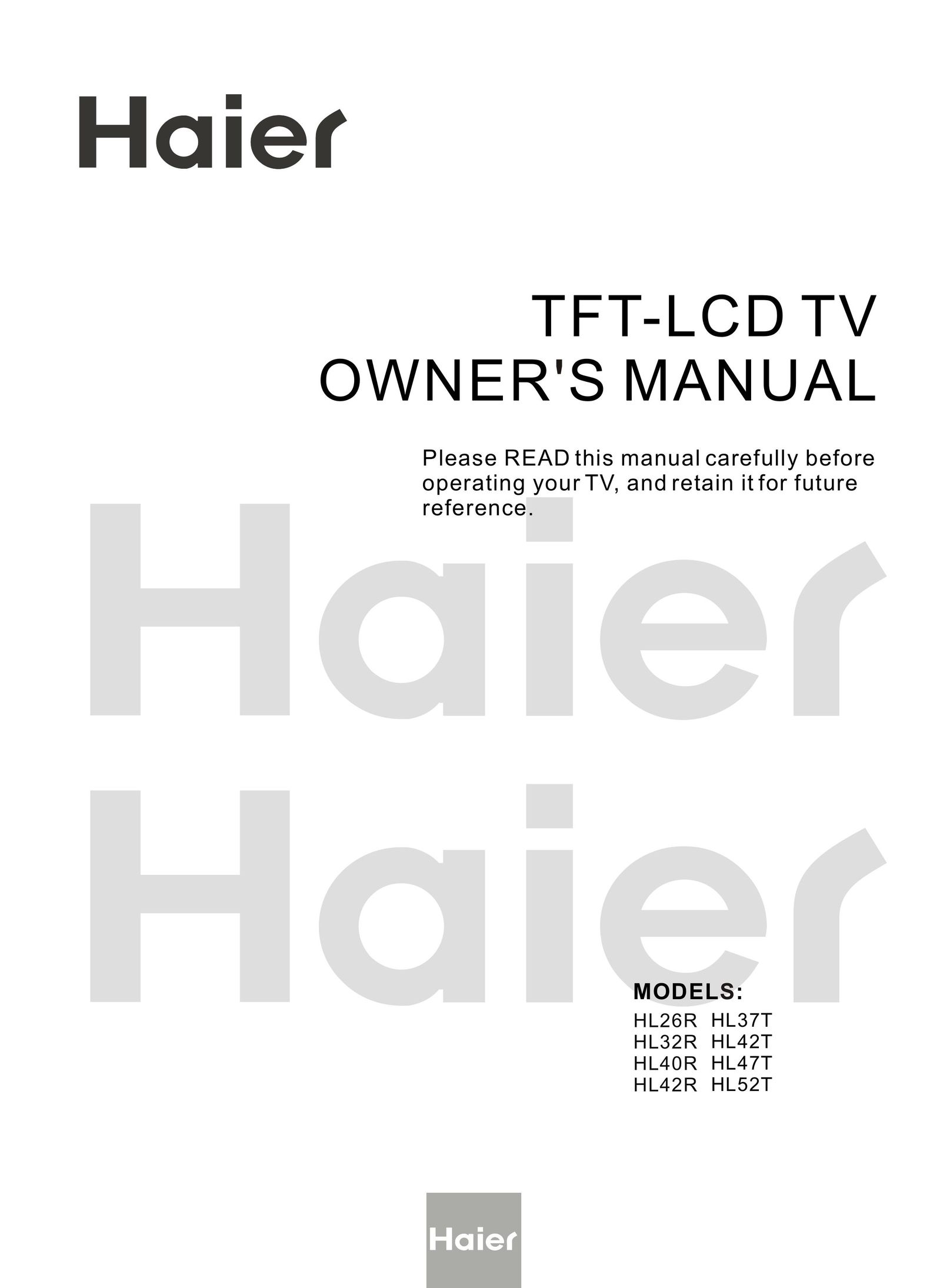 Haier HL26R Flat Panel Television User Manual