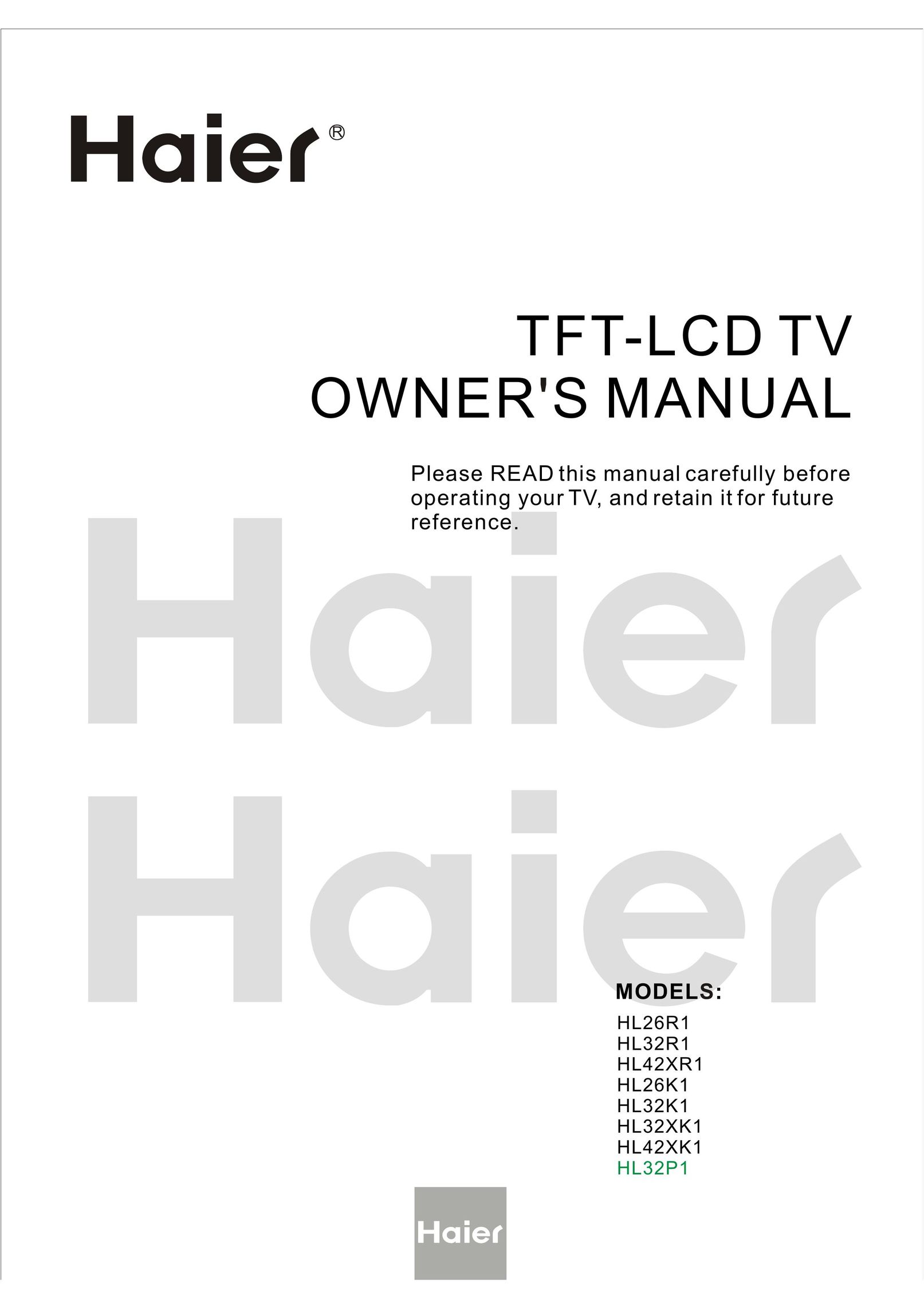 Haier HL26R1 Flat Panel Television User Manual