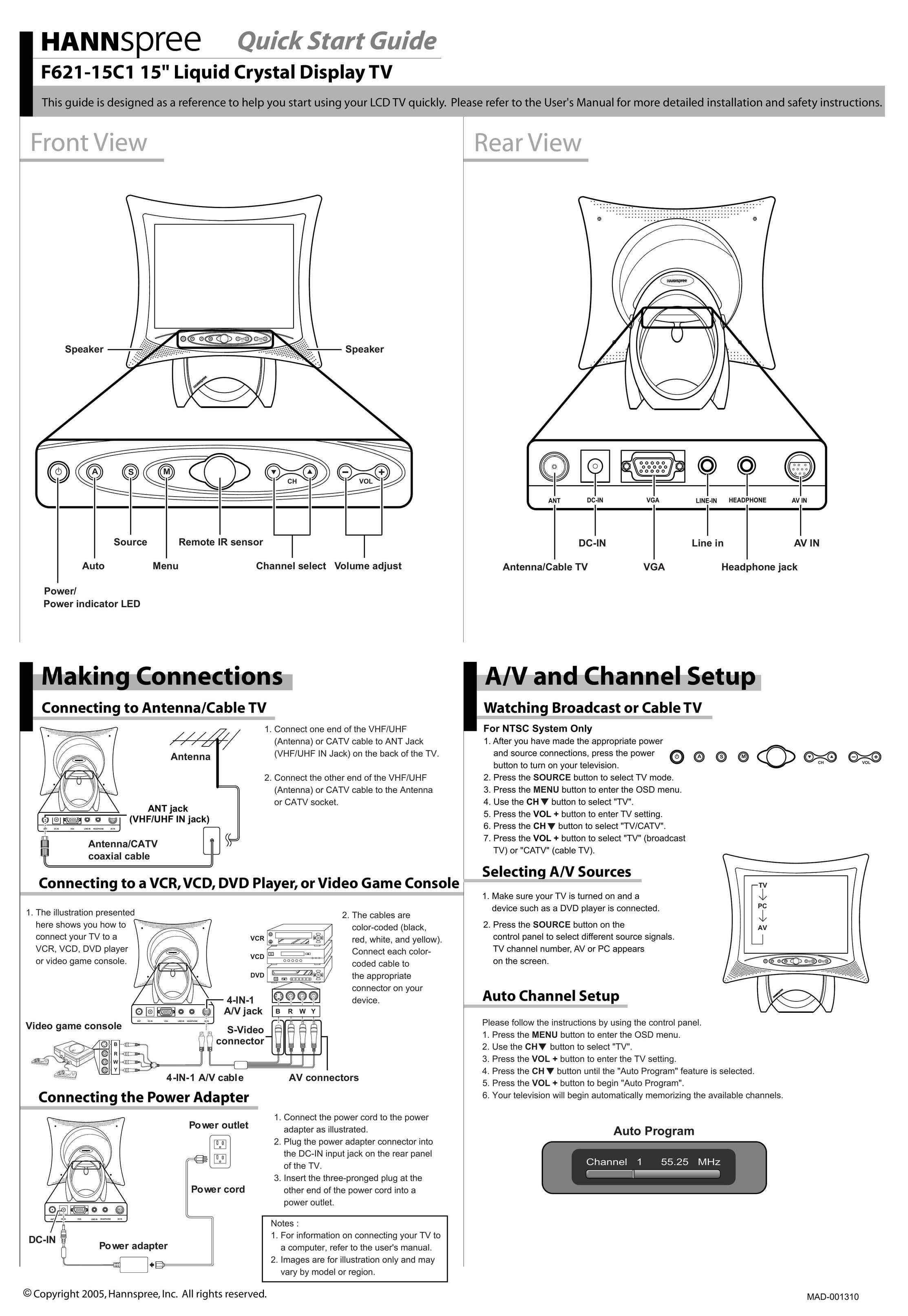 HANNspree F621-15C1 Flat Panel Television User Manual