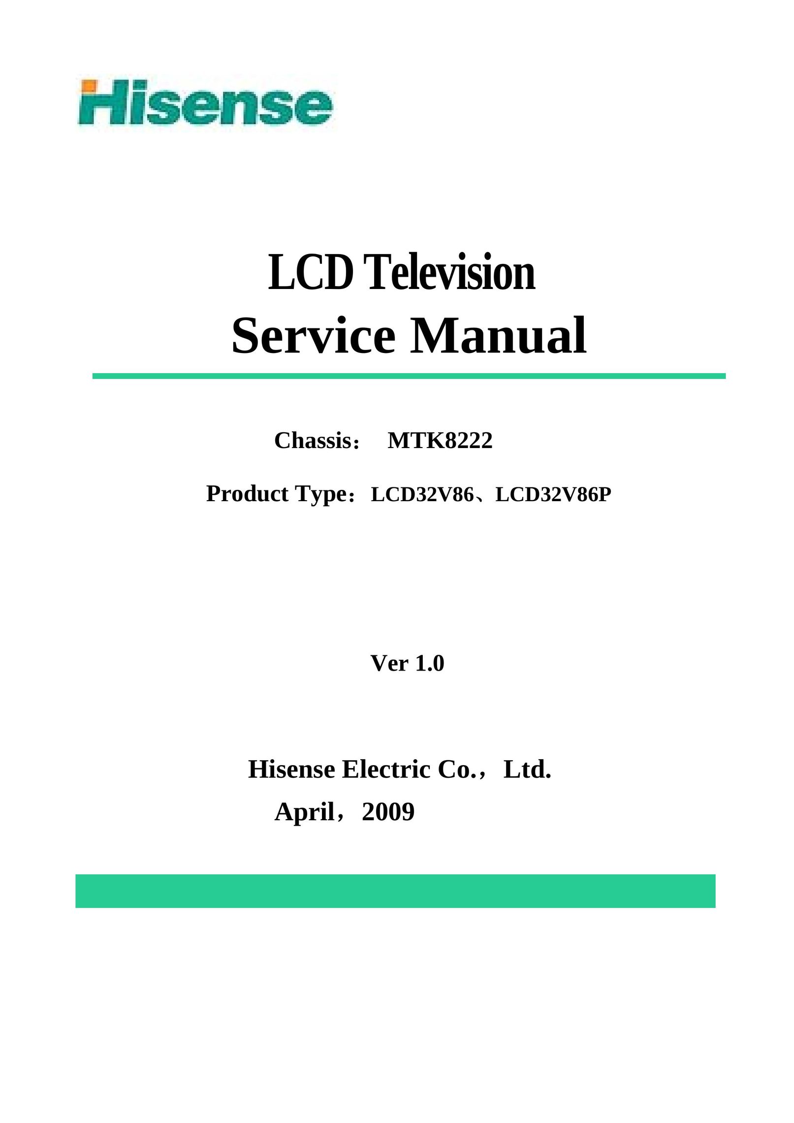 Hisense LCD32V86 Flat Panel Television User Manual