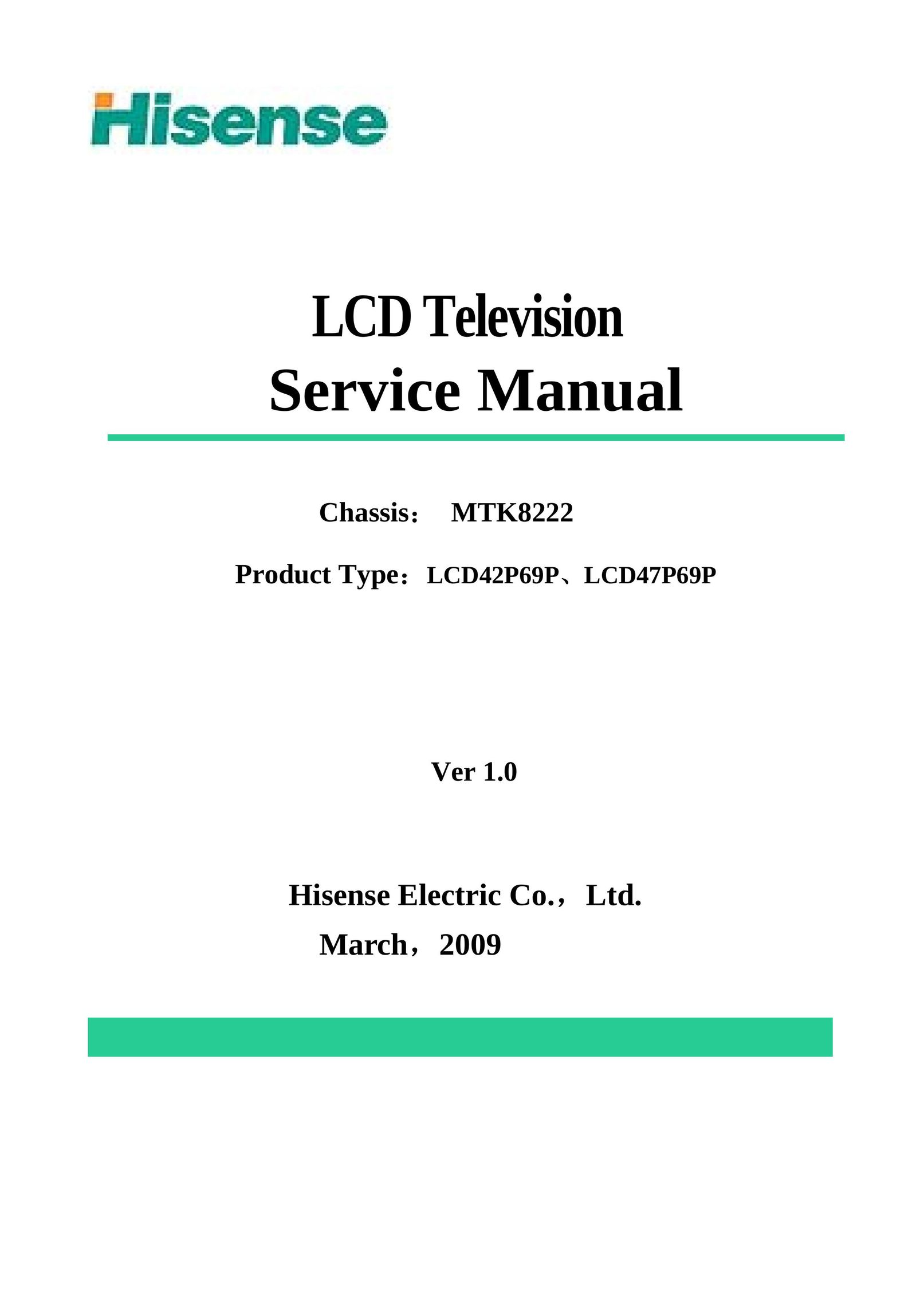 Hisense LCD42P69P Flat Panel Television User Manual