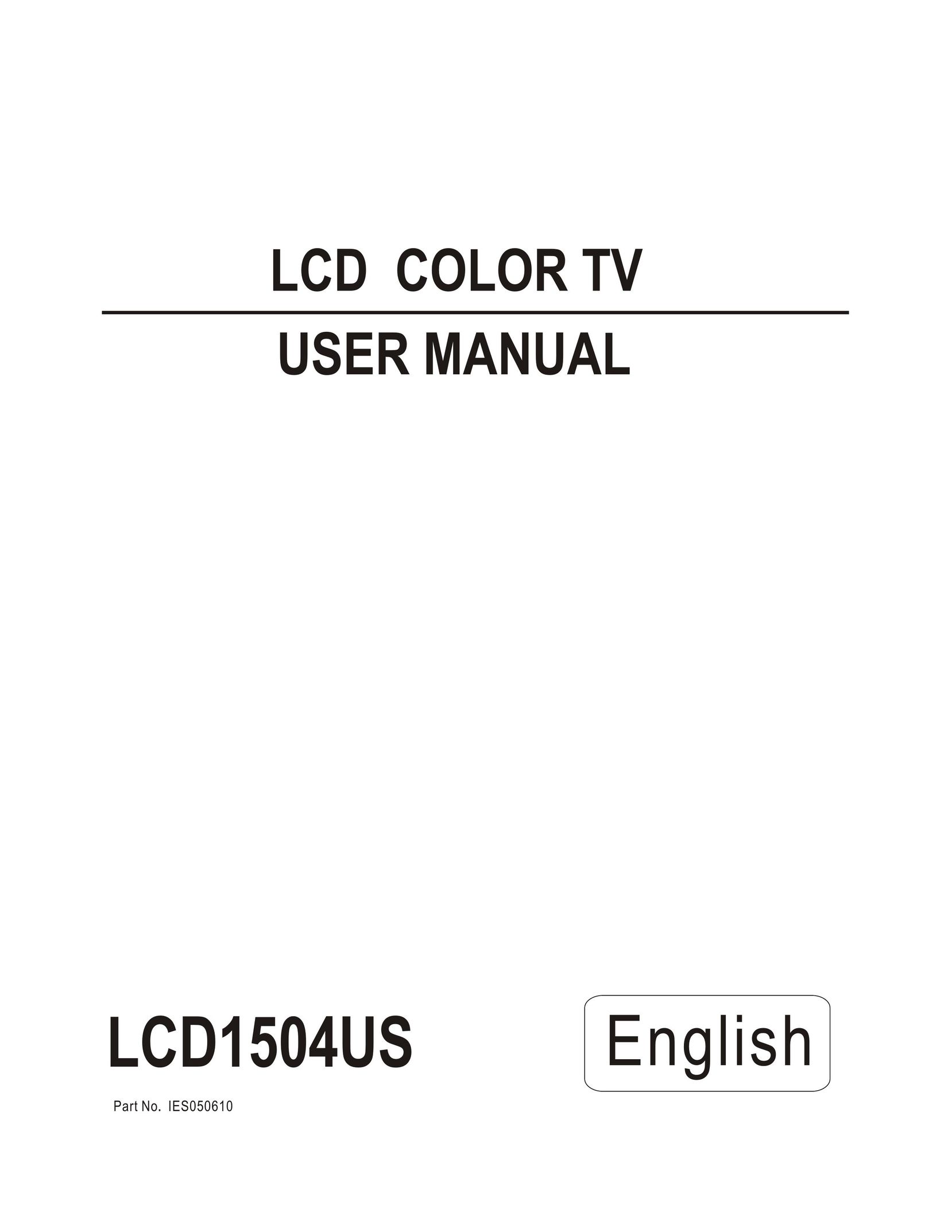 Hisense Group LCD1504US Flat Panel Television User Manual