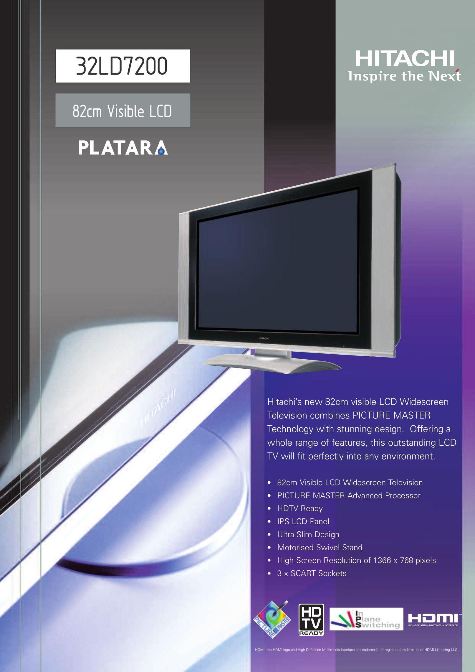 Hitachi 32LD7200 Flat Panel Television User Manual