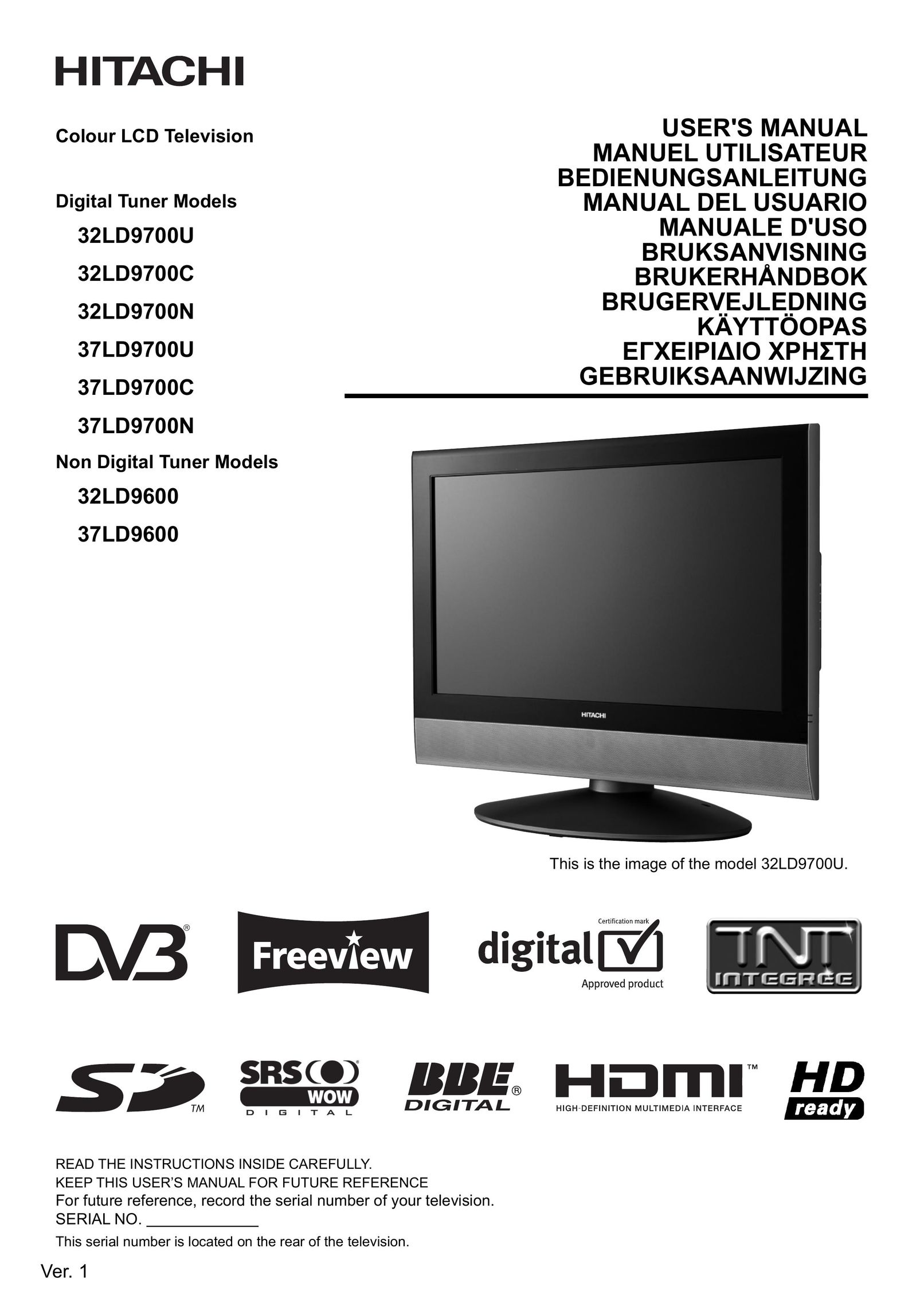 Hitachi 32LD9700C Flat Panel Television User Manual