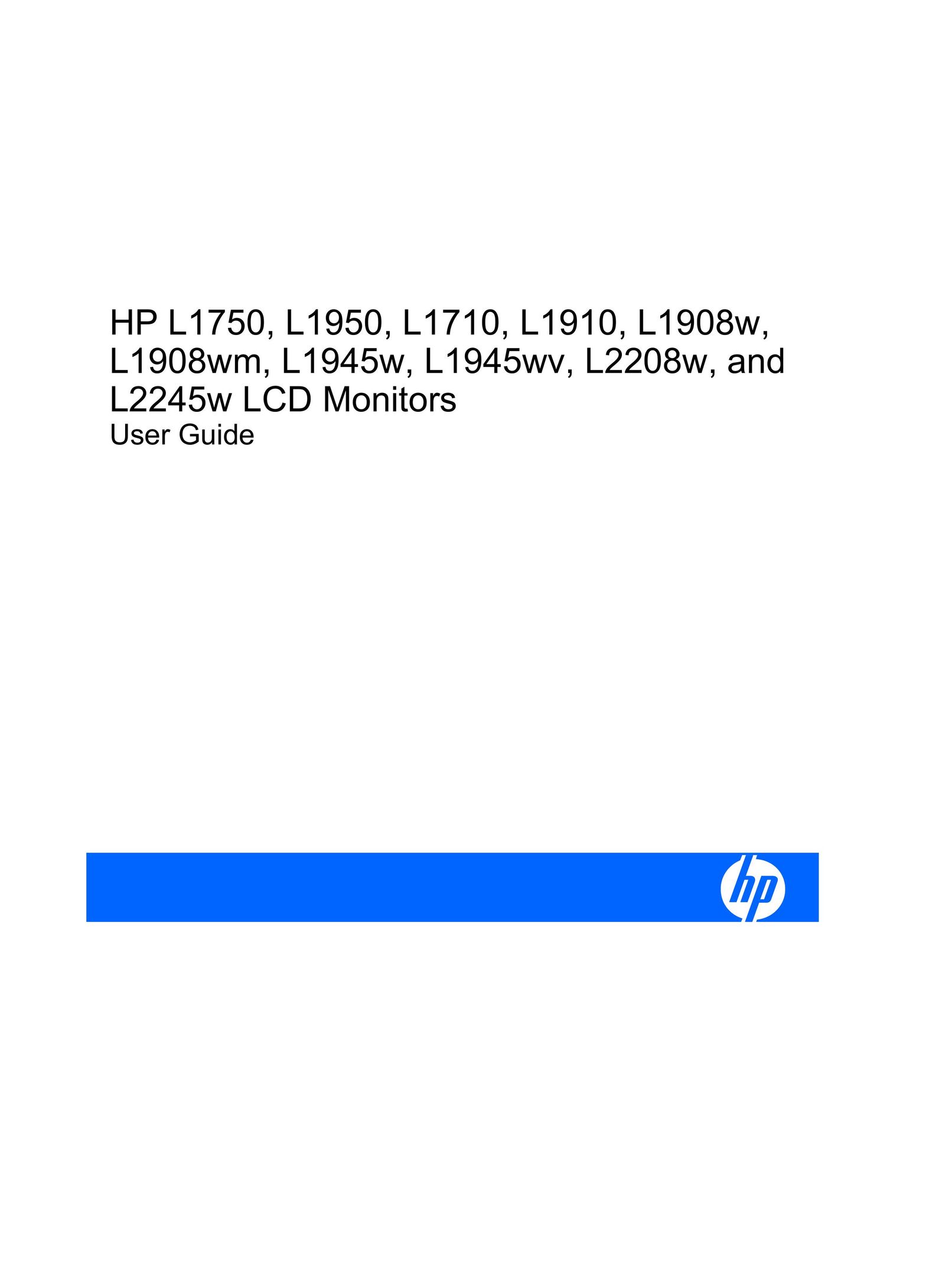HP (Hewlett-Packard) L1750 Flat Panel Television User Manual