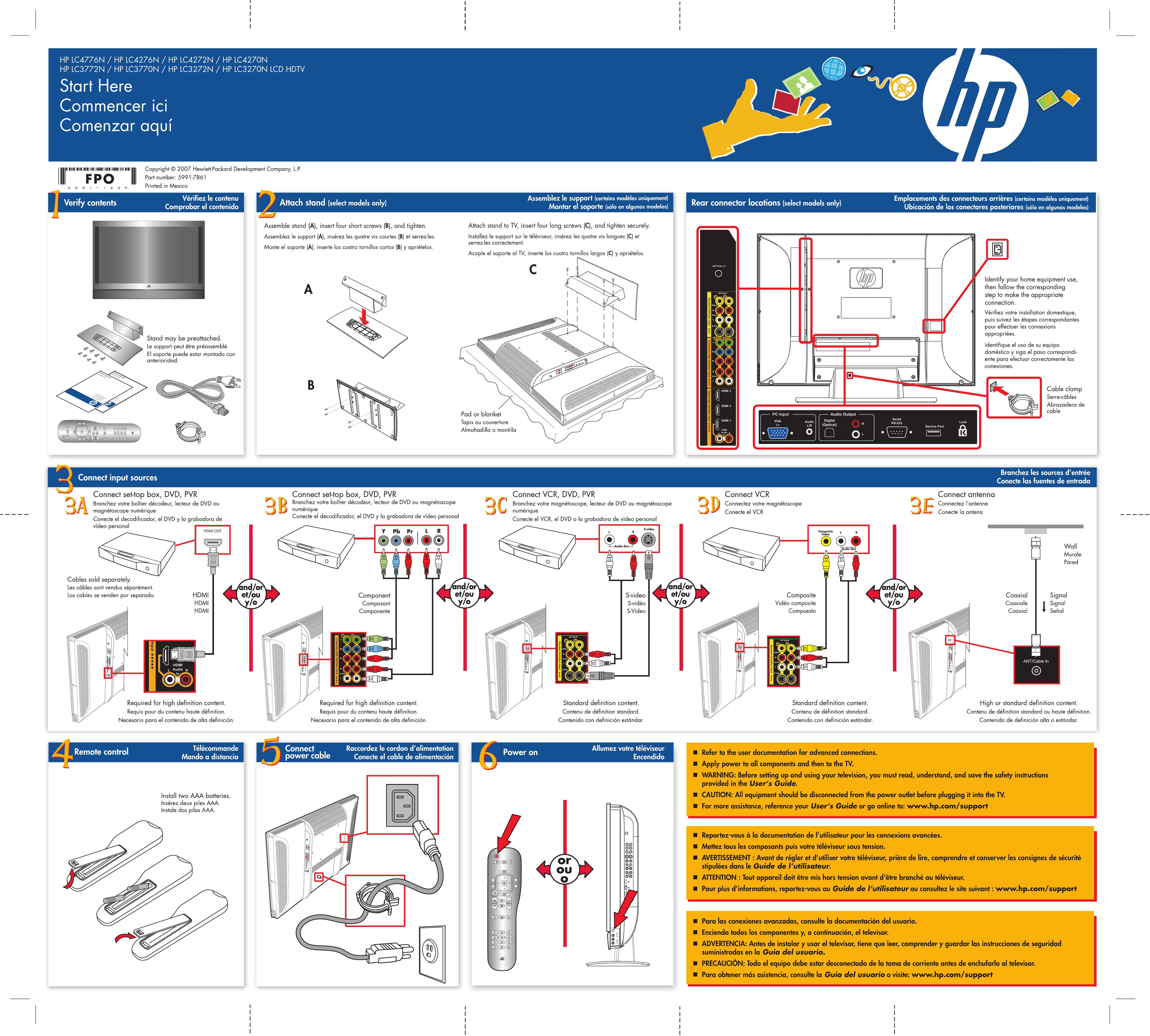 HP (Hewlett-Packard) LC3270N Flat Panel Television User Manual