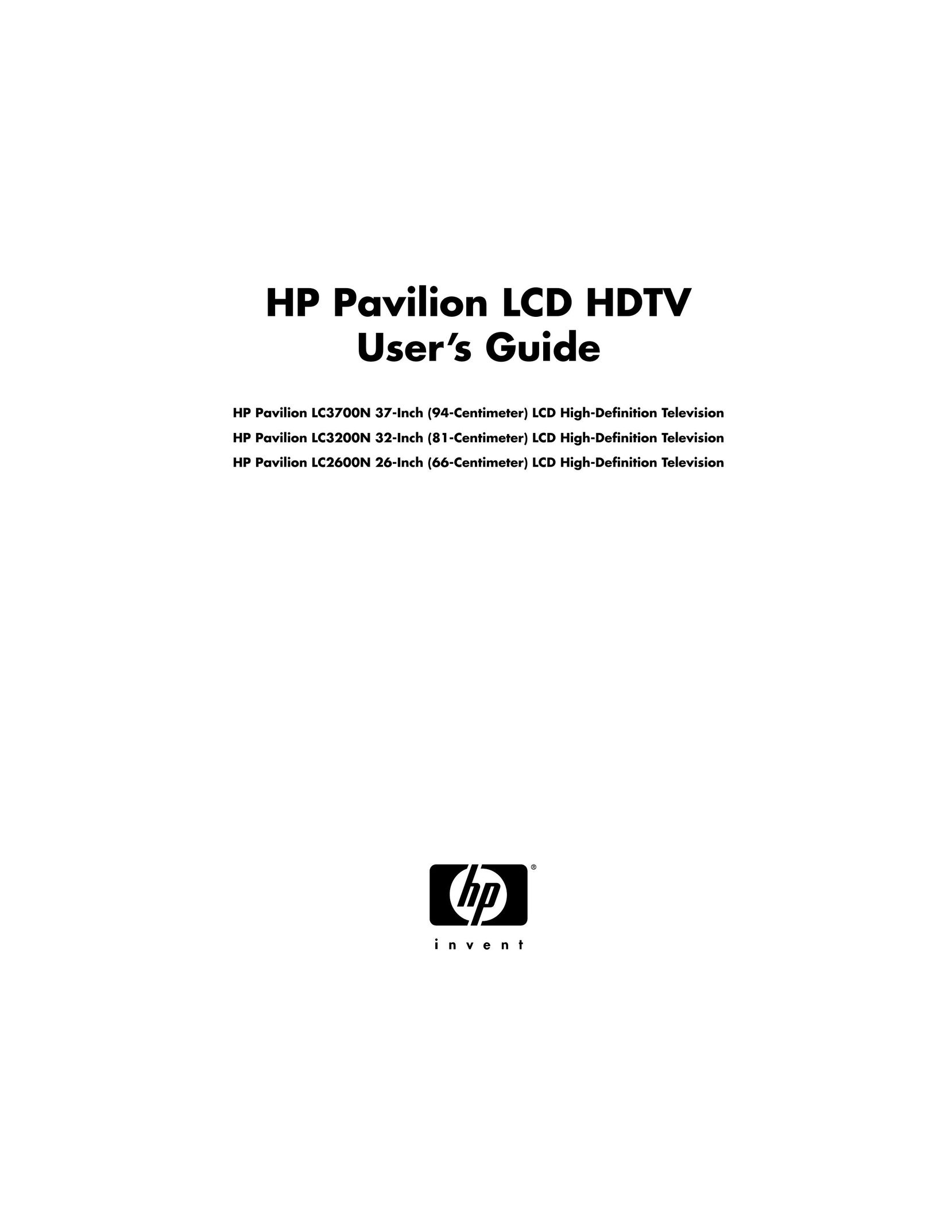 HP (Hewlett-Packard) LC3700N Flat Panel Television User Manual