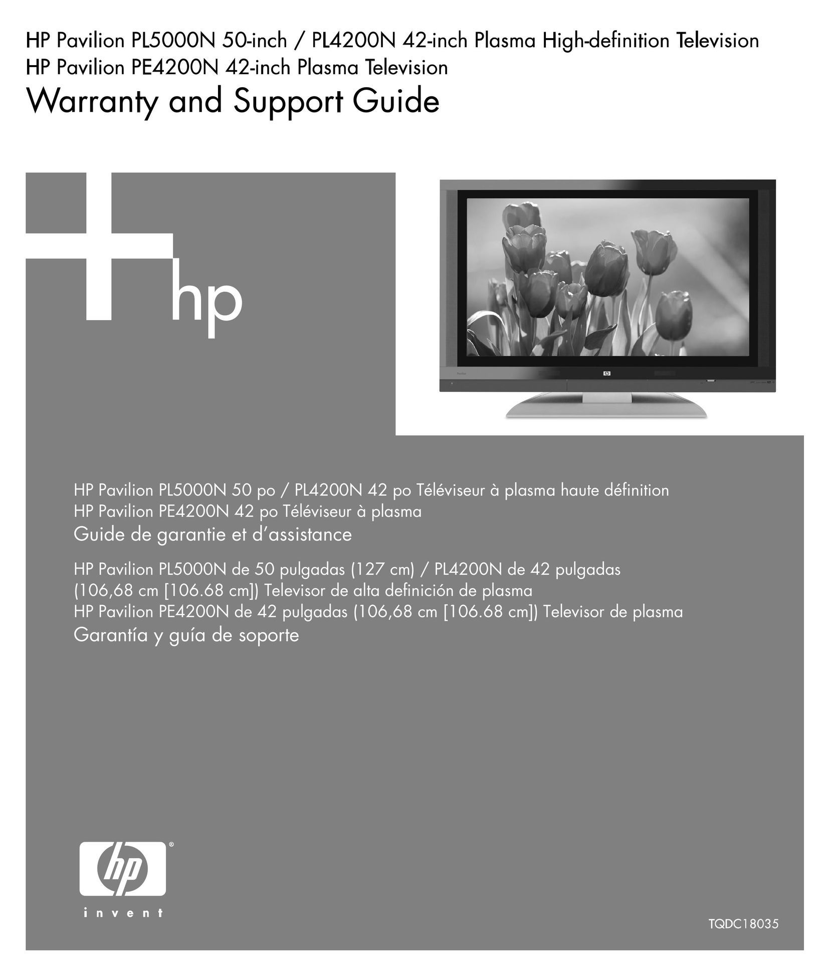 HP (Hewlett-Packard) PL4200N Flat Panel Television User Manual