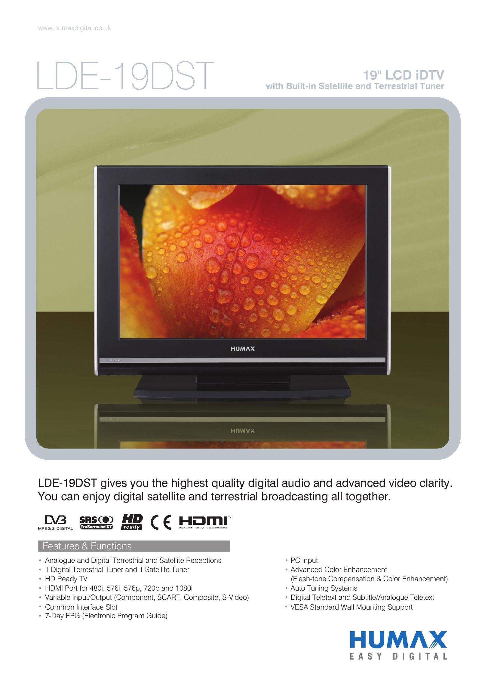 Humax LDE-19DST Flat Panel Television User Manual