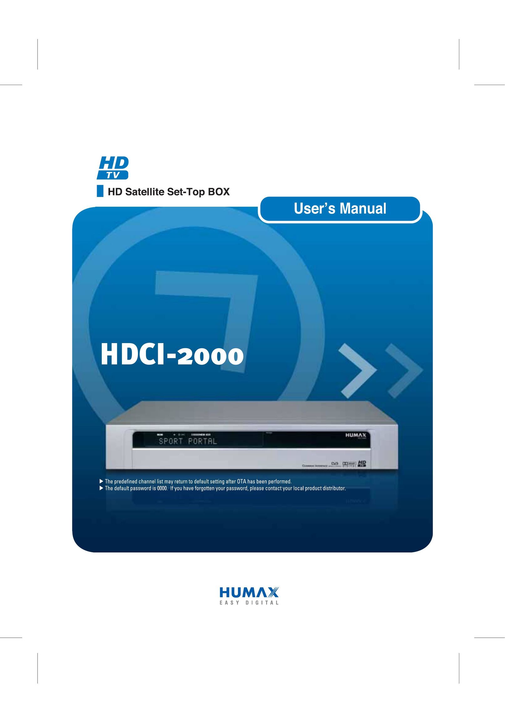 Humax TV HDCl-2000 Flat Panel Television User Manual
