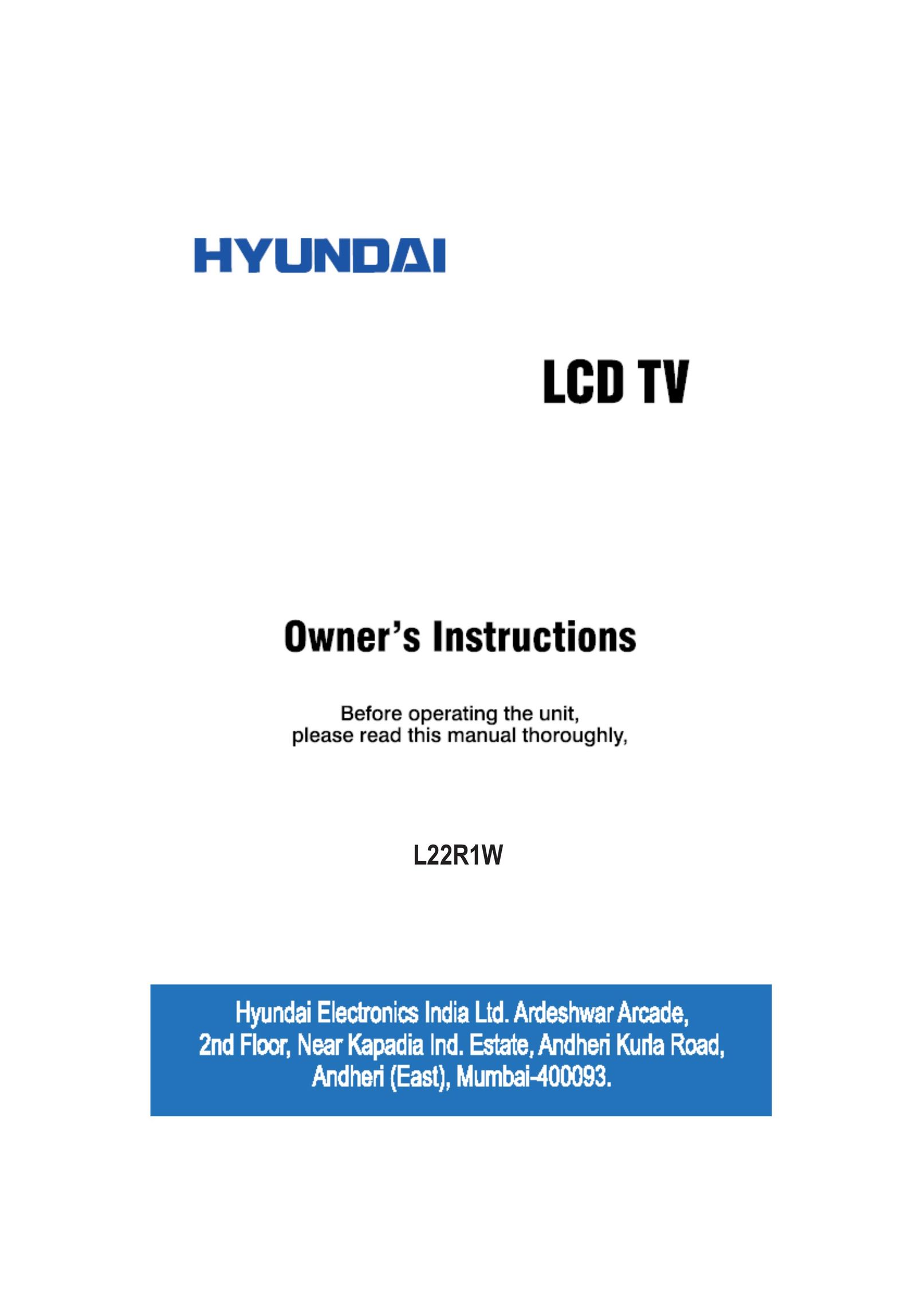 Hyundai L22R1W Flat Panel Television User Manual