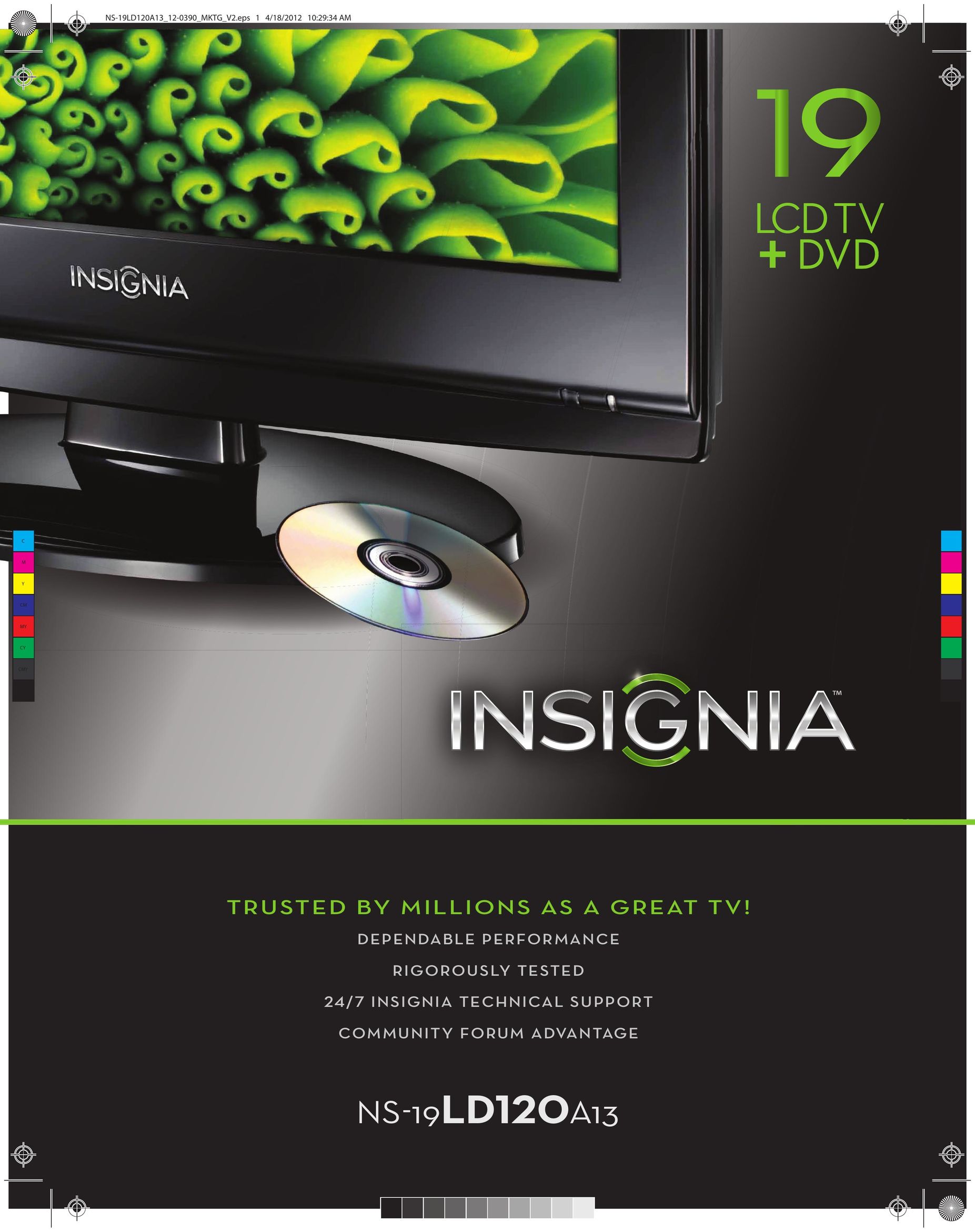 Insignia NS-19LD120A13 Flat Panel Television User Manual