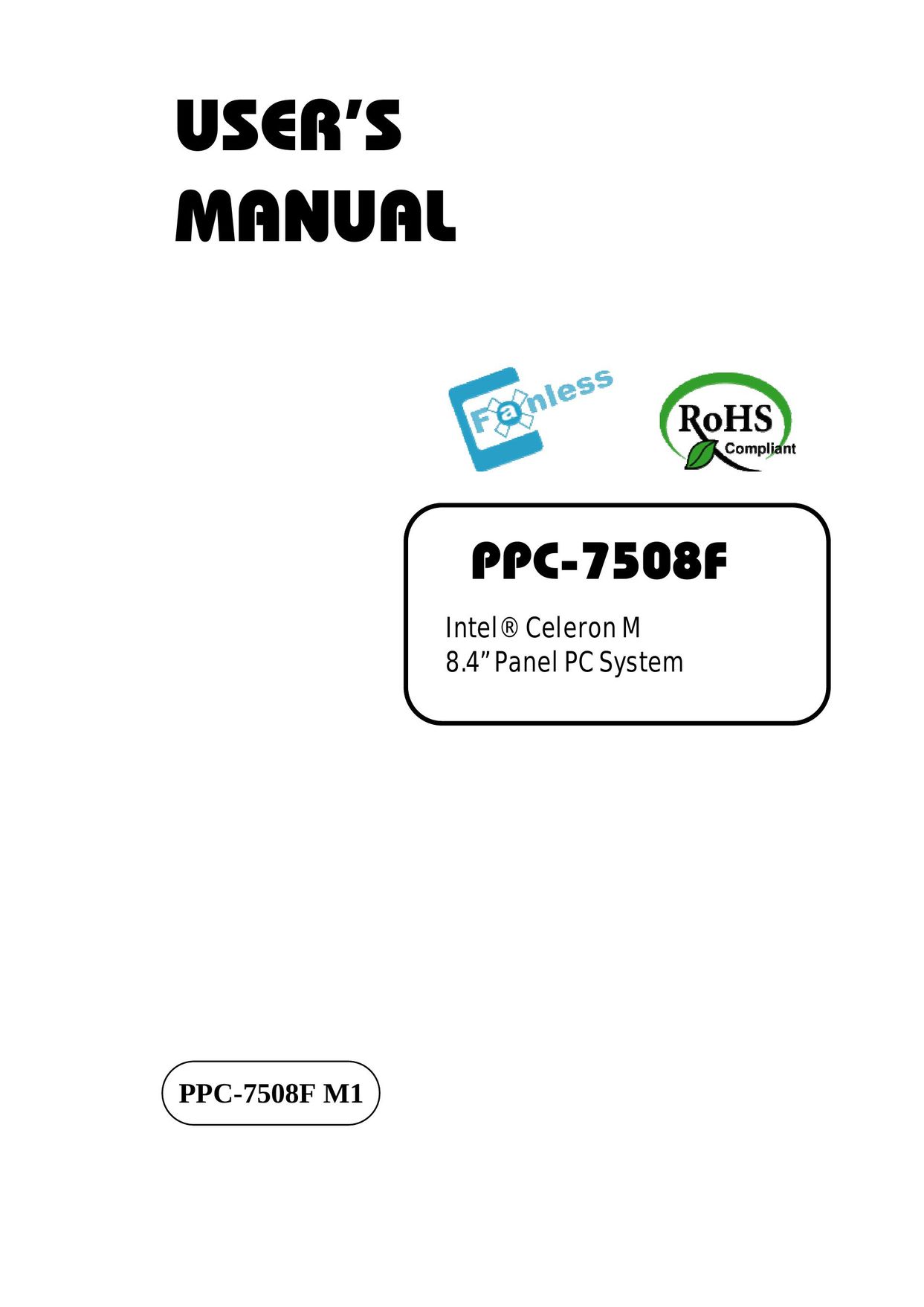 Intel PPC-7508F M1 Flat Panel Television User Manual