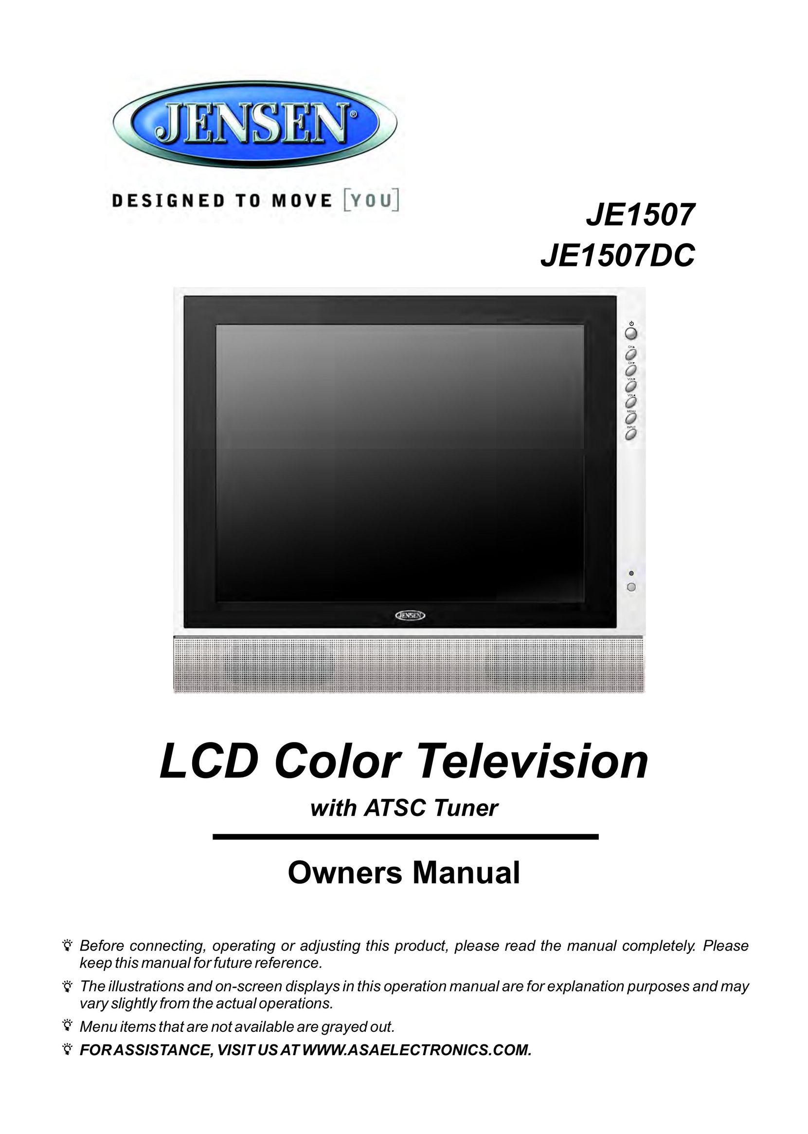 Jensen JE1507 Flat Panel Television User Manual