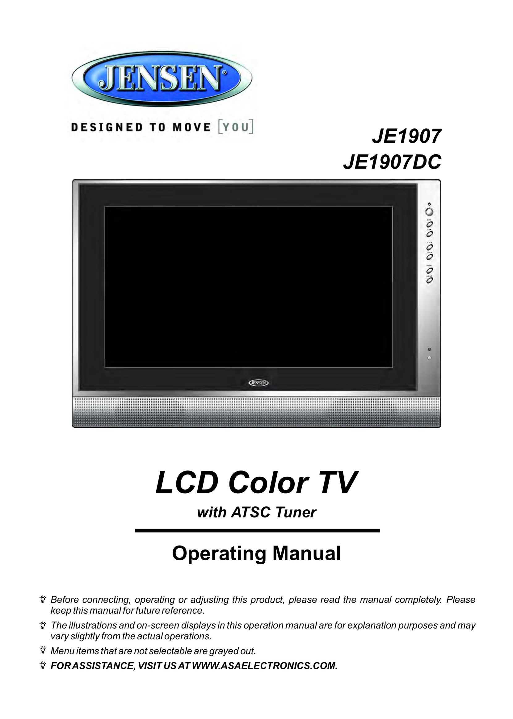 Jensen JE1907 Flat Panel Television User Manual