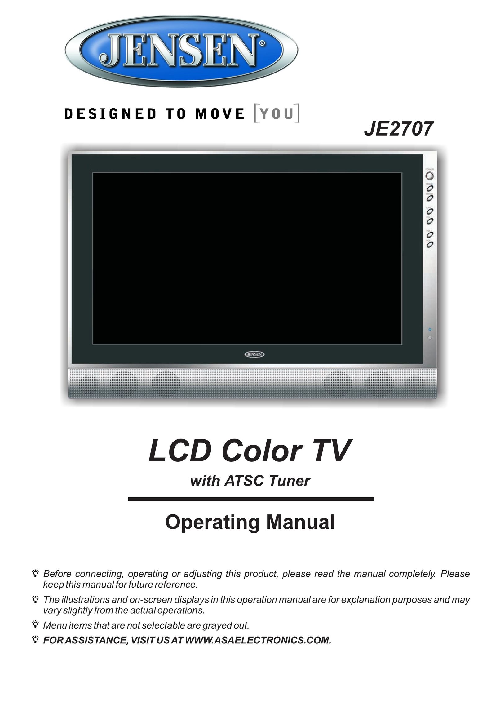 Jensen JE2707 Flat Panel Television User Manual