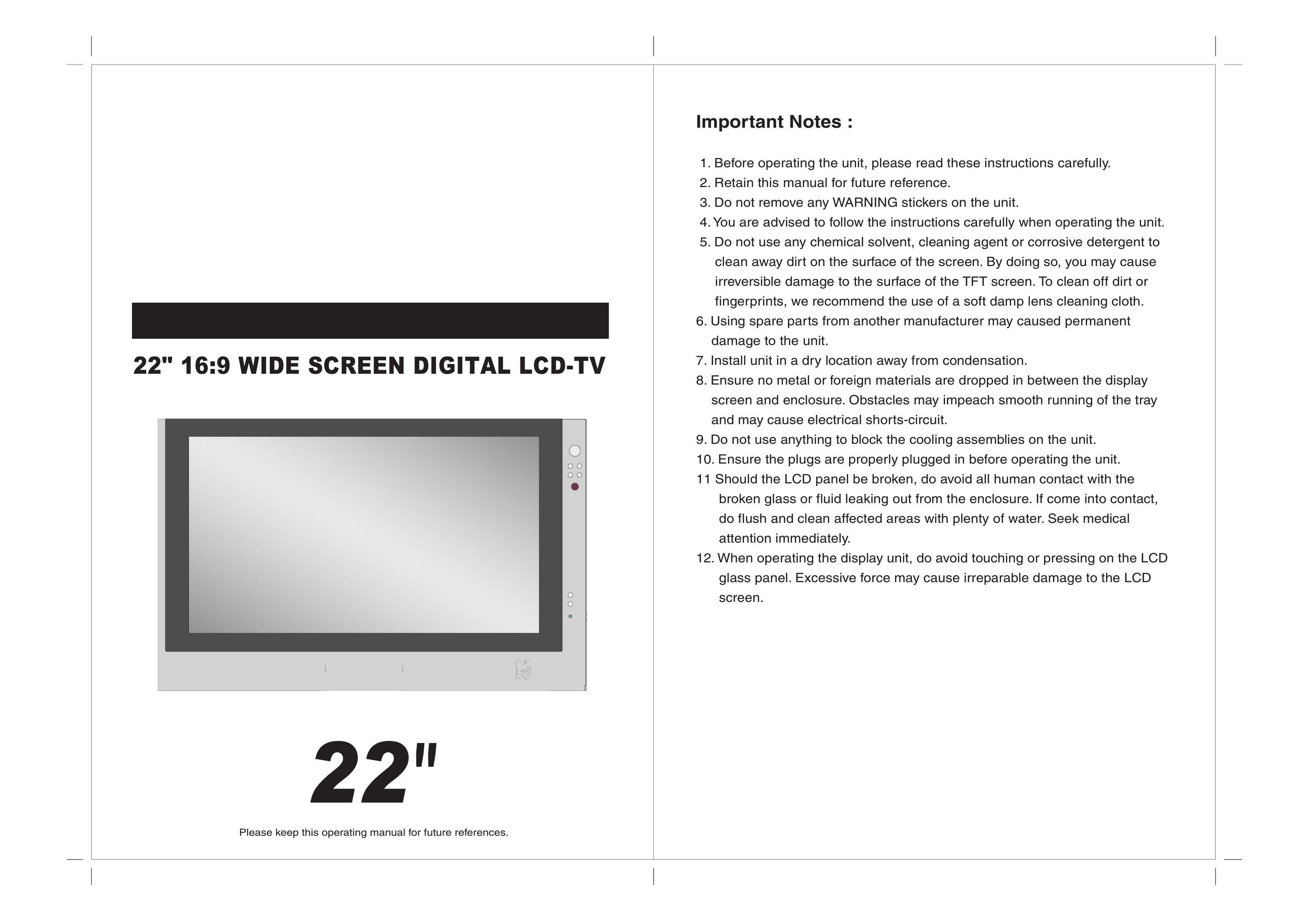 Jensen Tools JE2269 Flat Panel Television User Manual