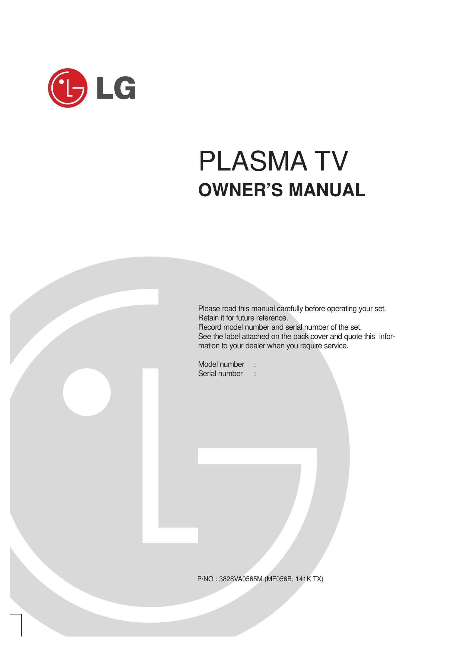 LG Electronics 141K TX) Flat Panel Television User Manual