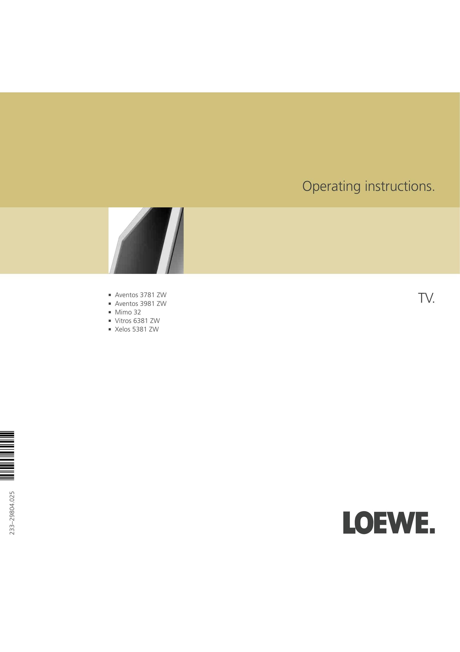 Loewe 3781 ZW, 3981 ZW, 32, 6381 ZW, 5381 ZW Flat Panel Television User Manual