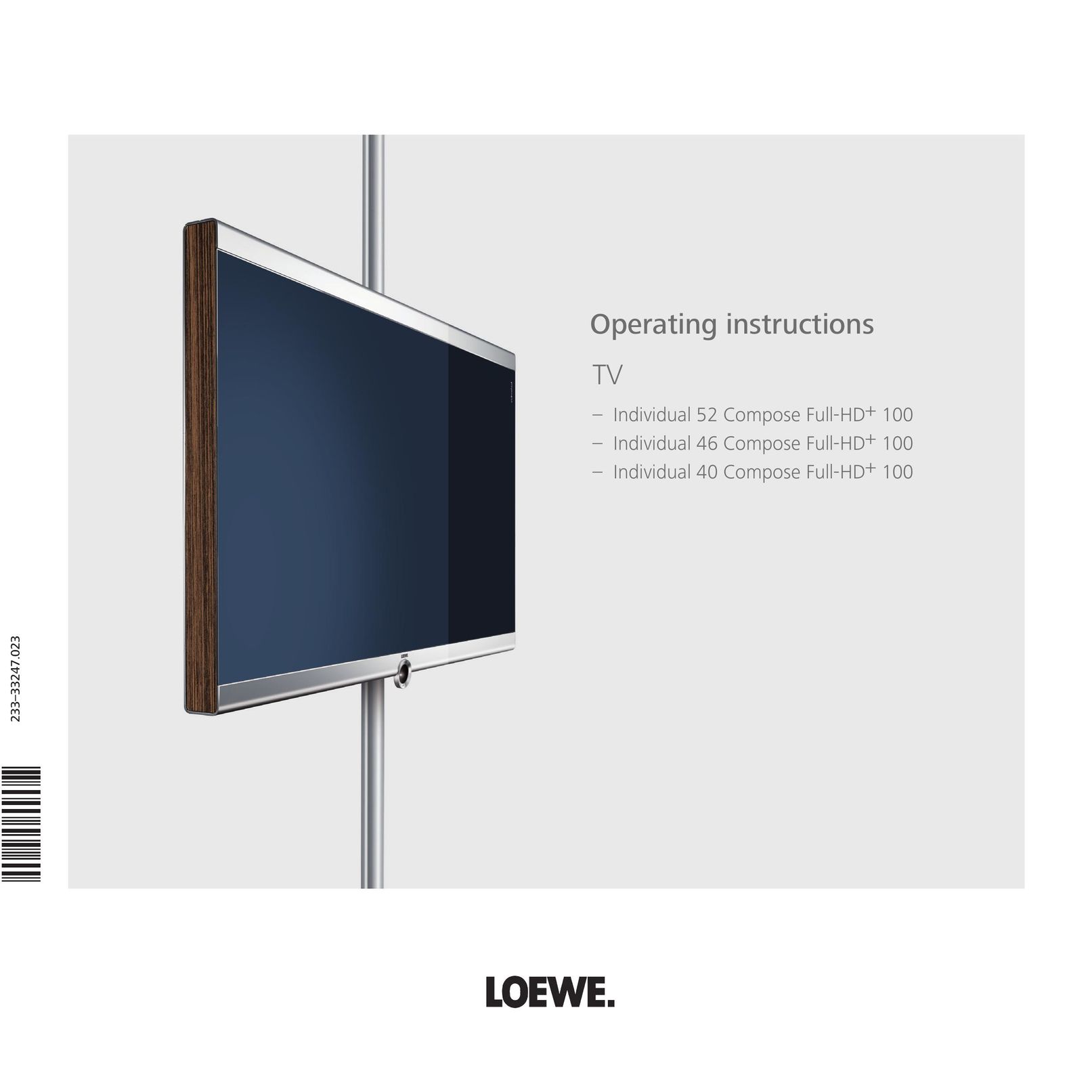 Loewe 52 Flat Panel Television User Manual