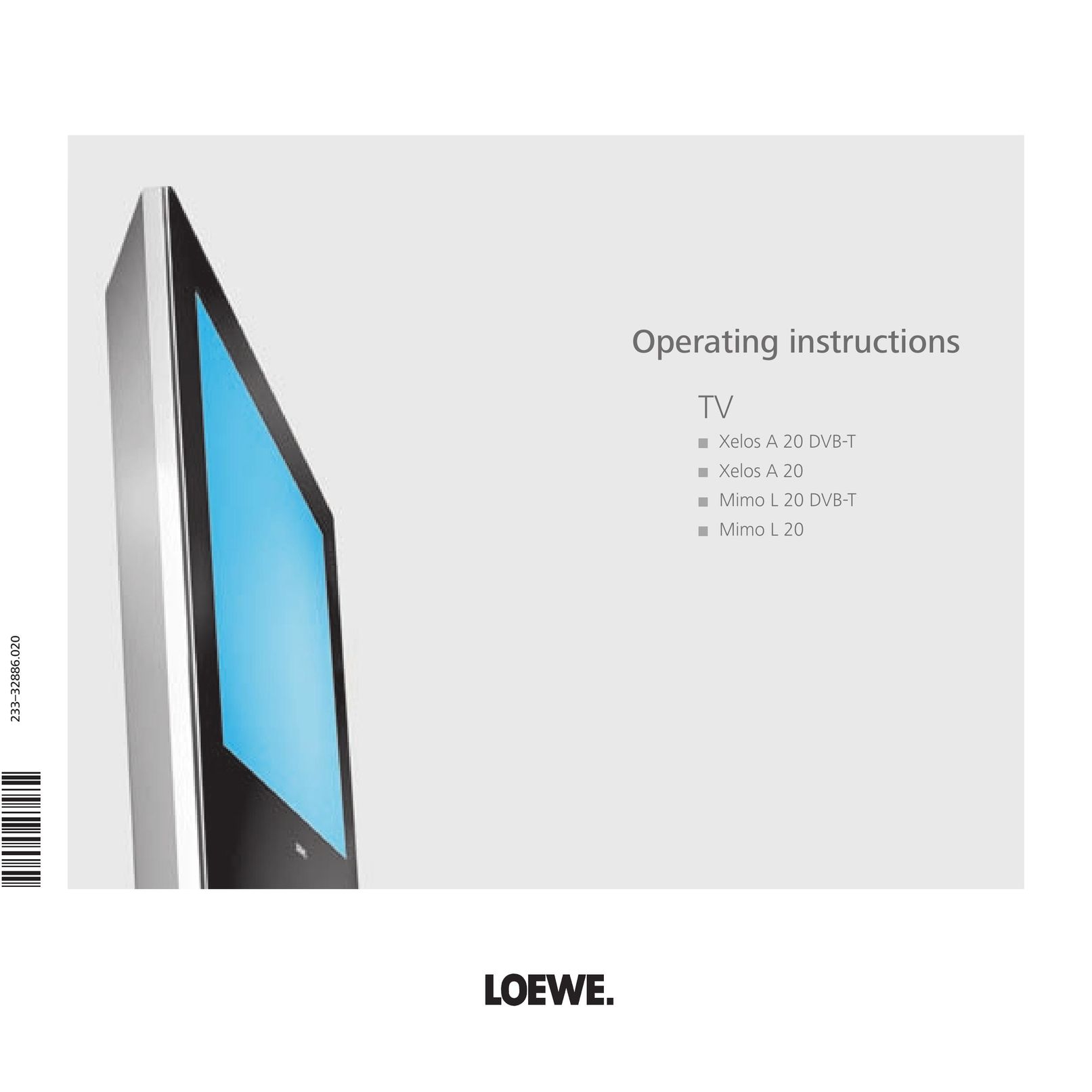 Loewe A 20 DVB-T Flat Panel Television User Manual