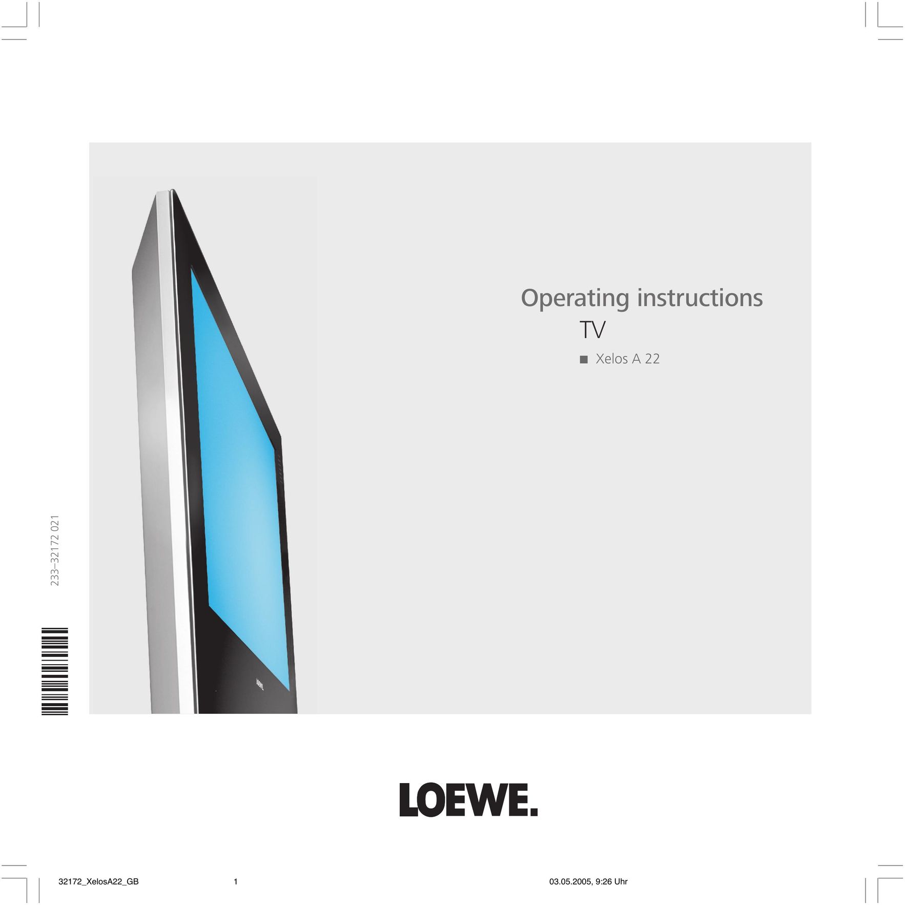 Loewe A 22 Flat Panel Television User Manual