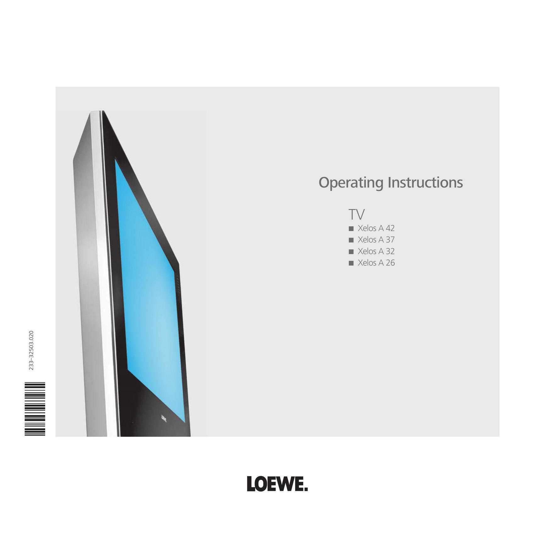 Loewe A 26 Flat Panel Television User Manual