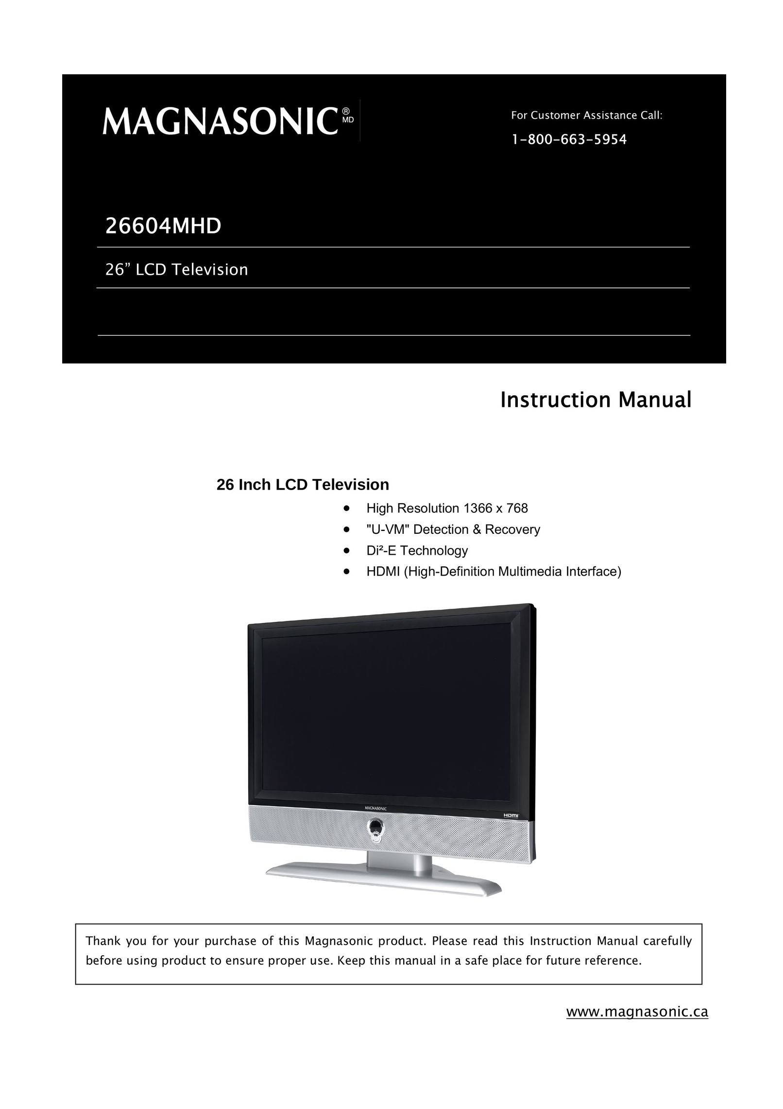 Magnasonic 26604MHD Flat Panel Television User Manual