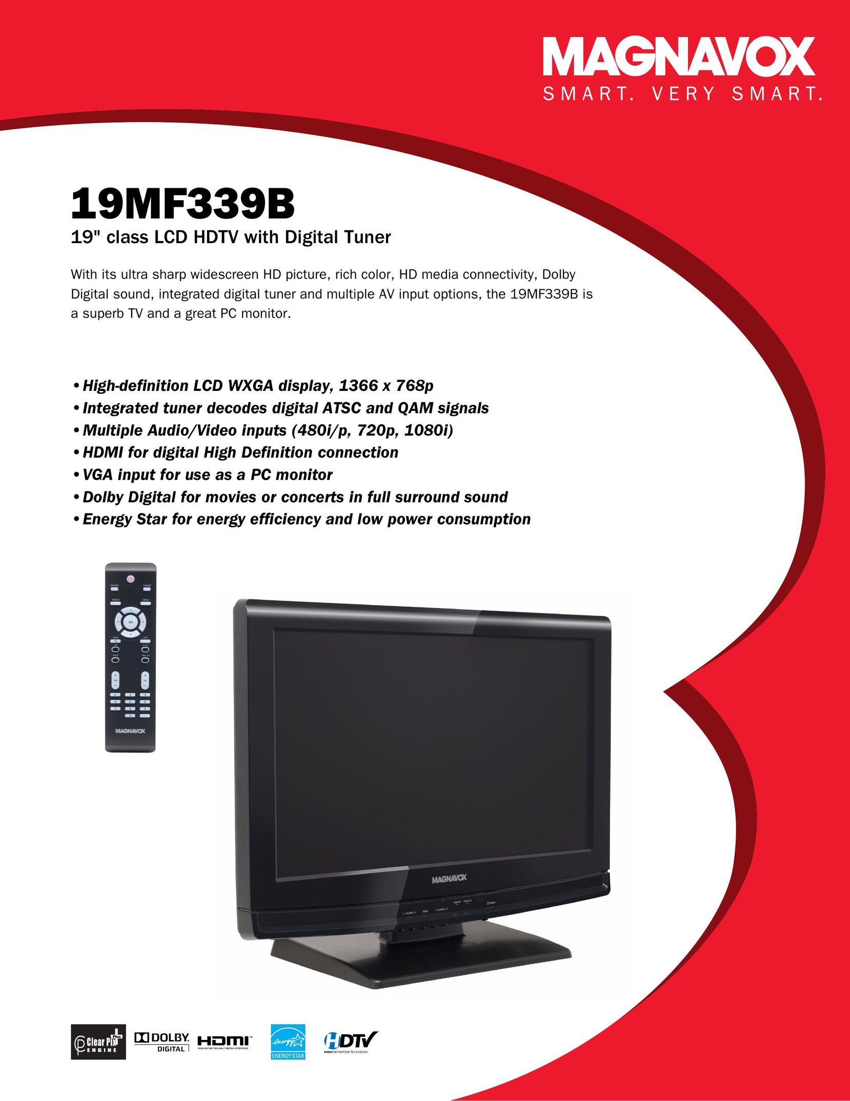 Magnavox 19MF339B Flat Panel Television User Manual