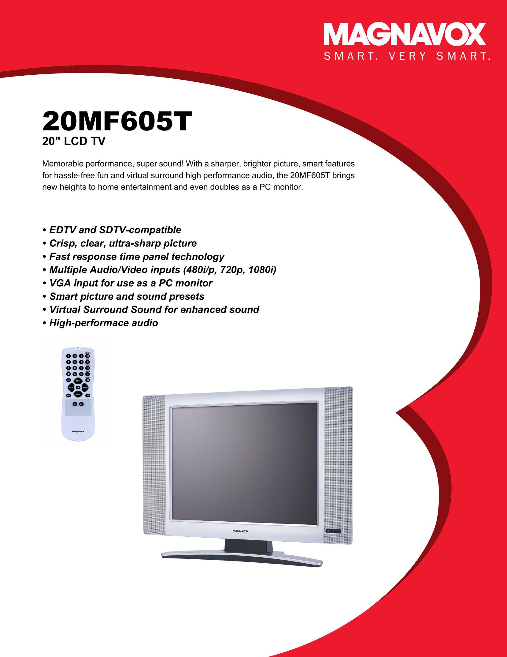 Magnavox 20MF605T Flat Panel Television User Manual