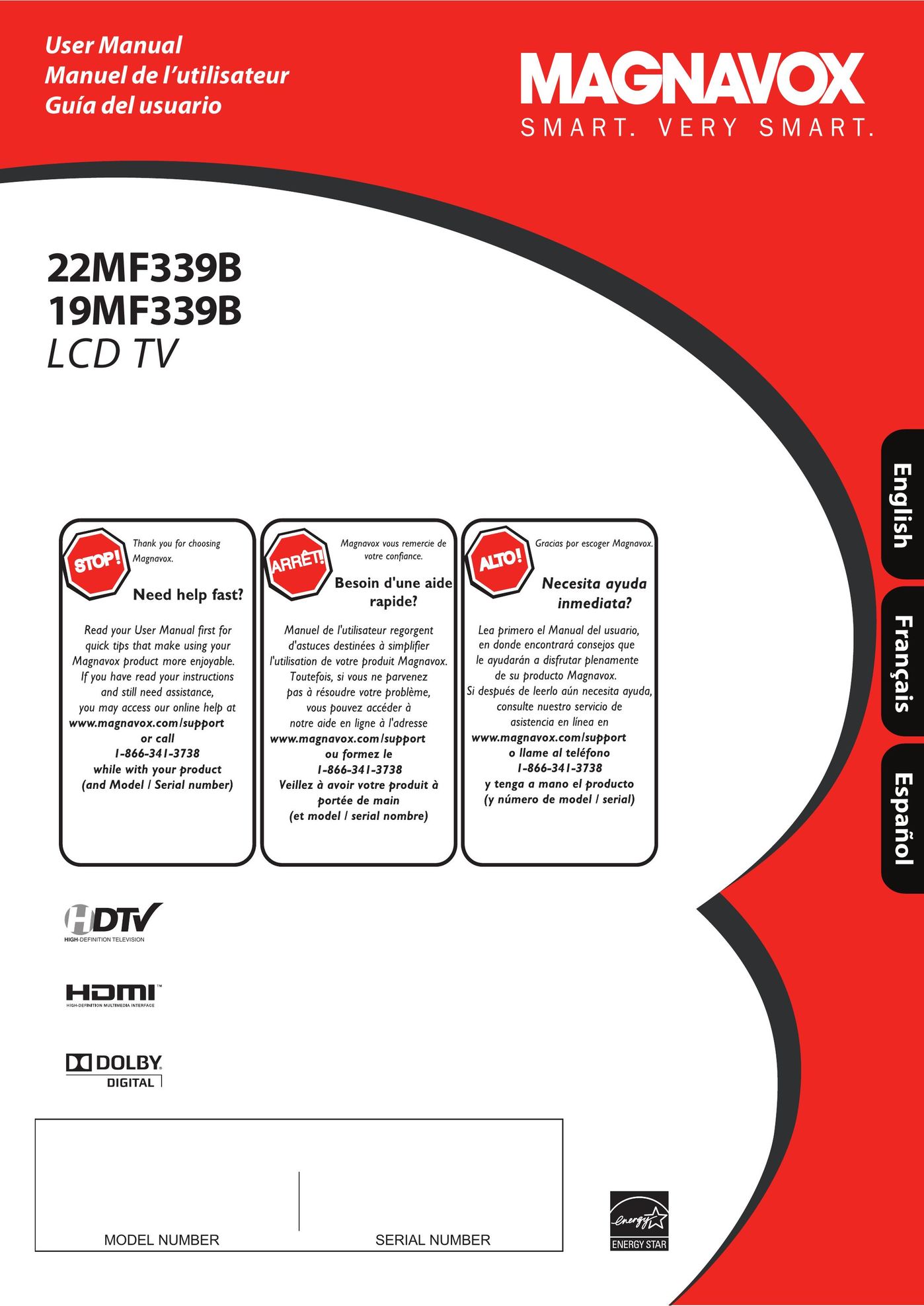 Magnavox 22MF339B/F7 Flat Panel Television User Manual