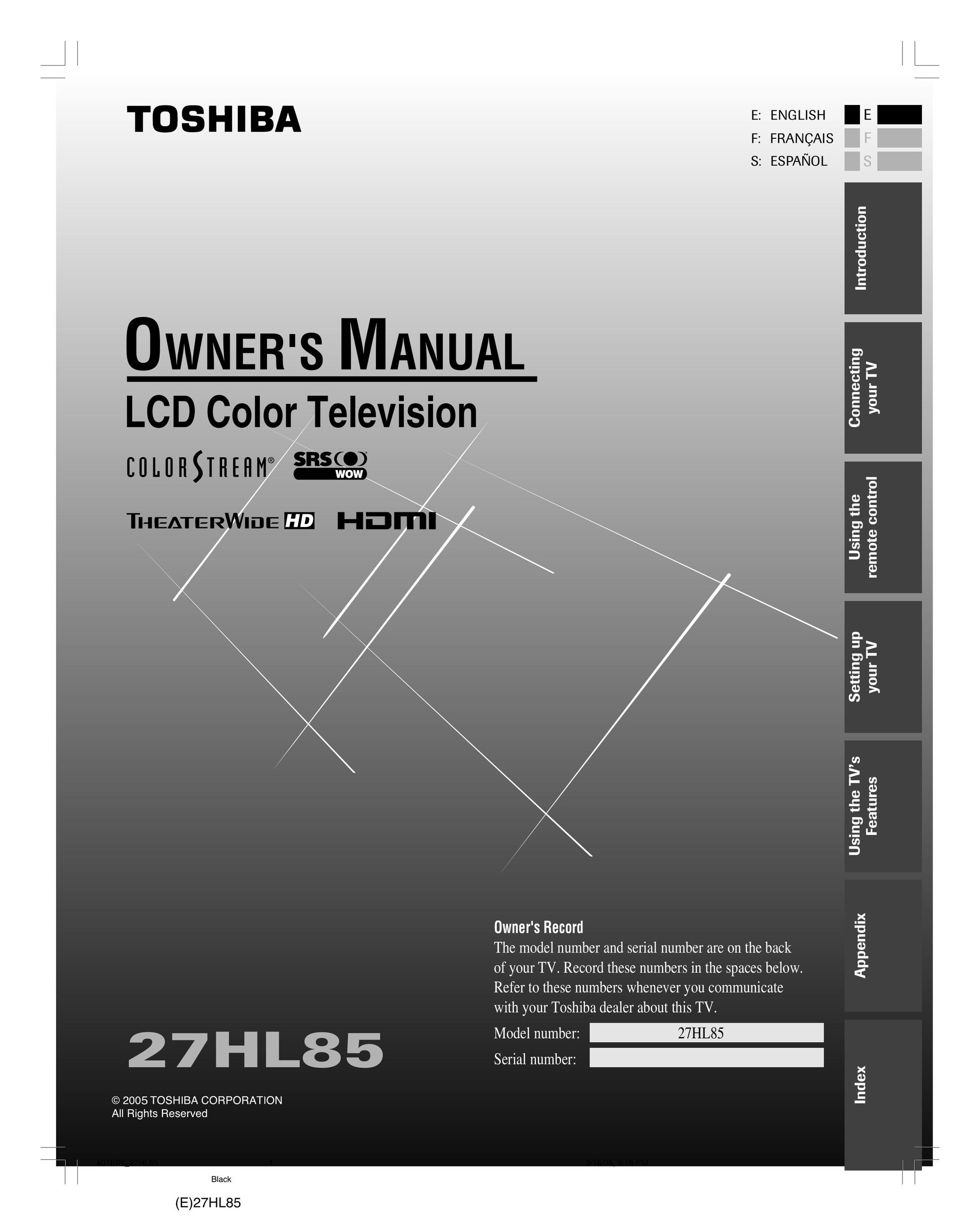 Mintek 27HL85 Flat Panel Television User Manual