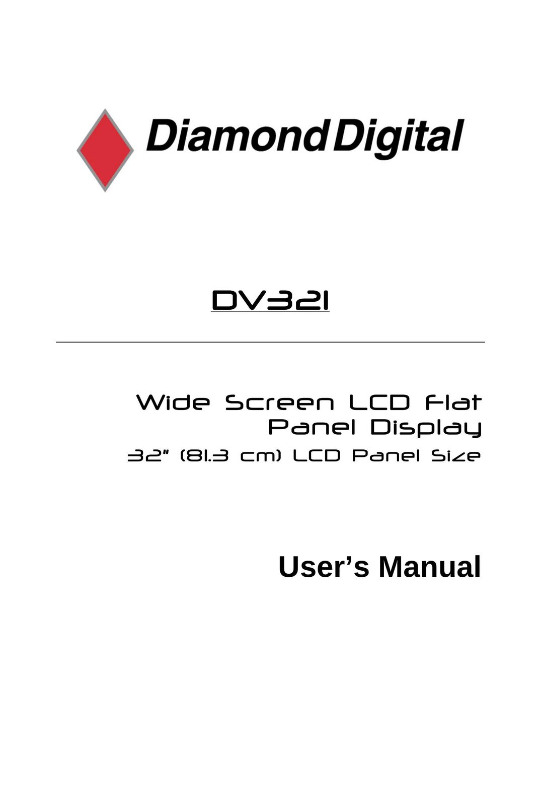 Mitsubishi Electronics DV321 Flat Panel Television User Manual