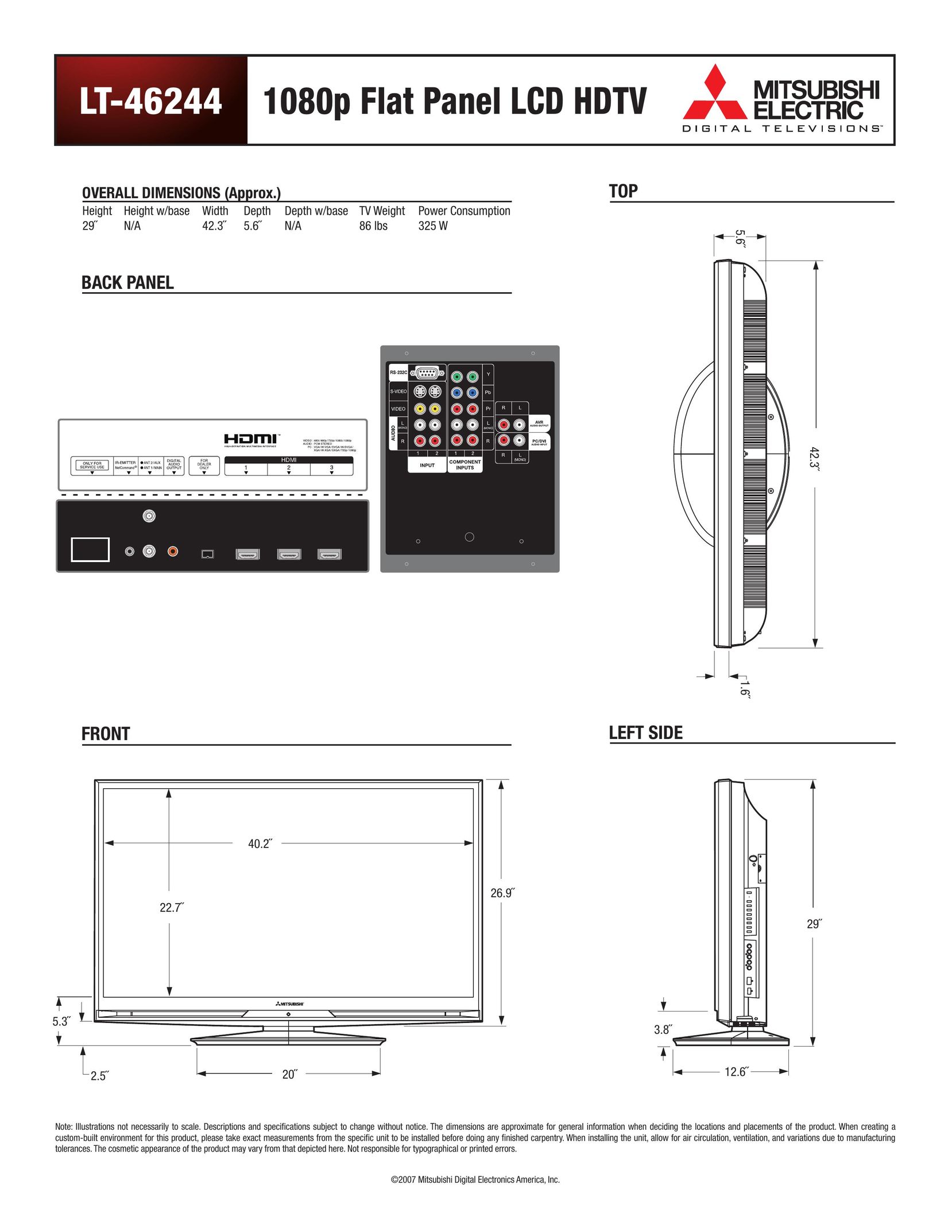 Mitsumi electronic LT-46244 Flat Panel Television User Manual