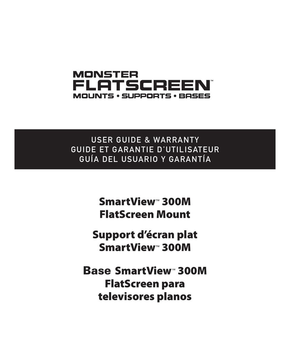 Monster Cable SmartViewTM 300M Flat Panel Television User Manual